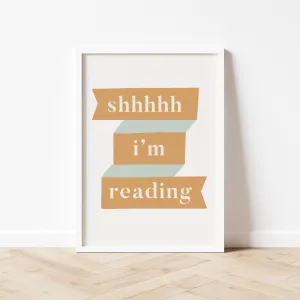 Autumns Corner 'Shhhh Im Reading' Print