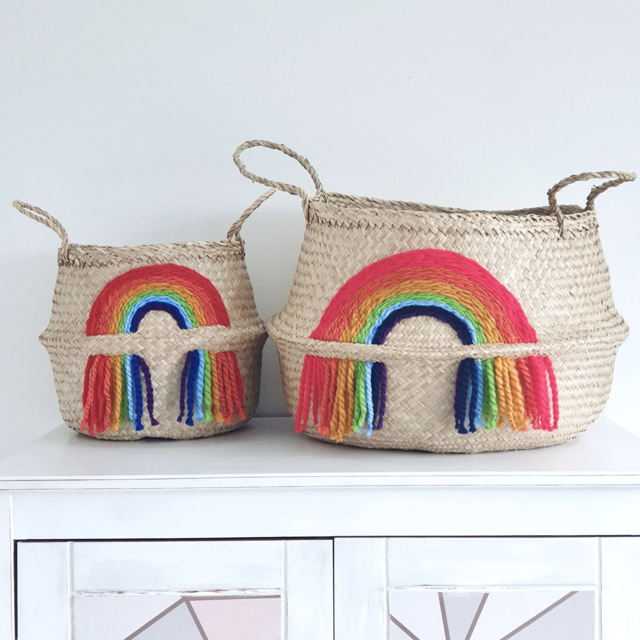 Bellybambino Vivid Tassel Rainbow Basket - Extra Large