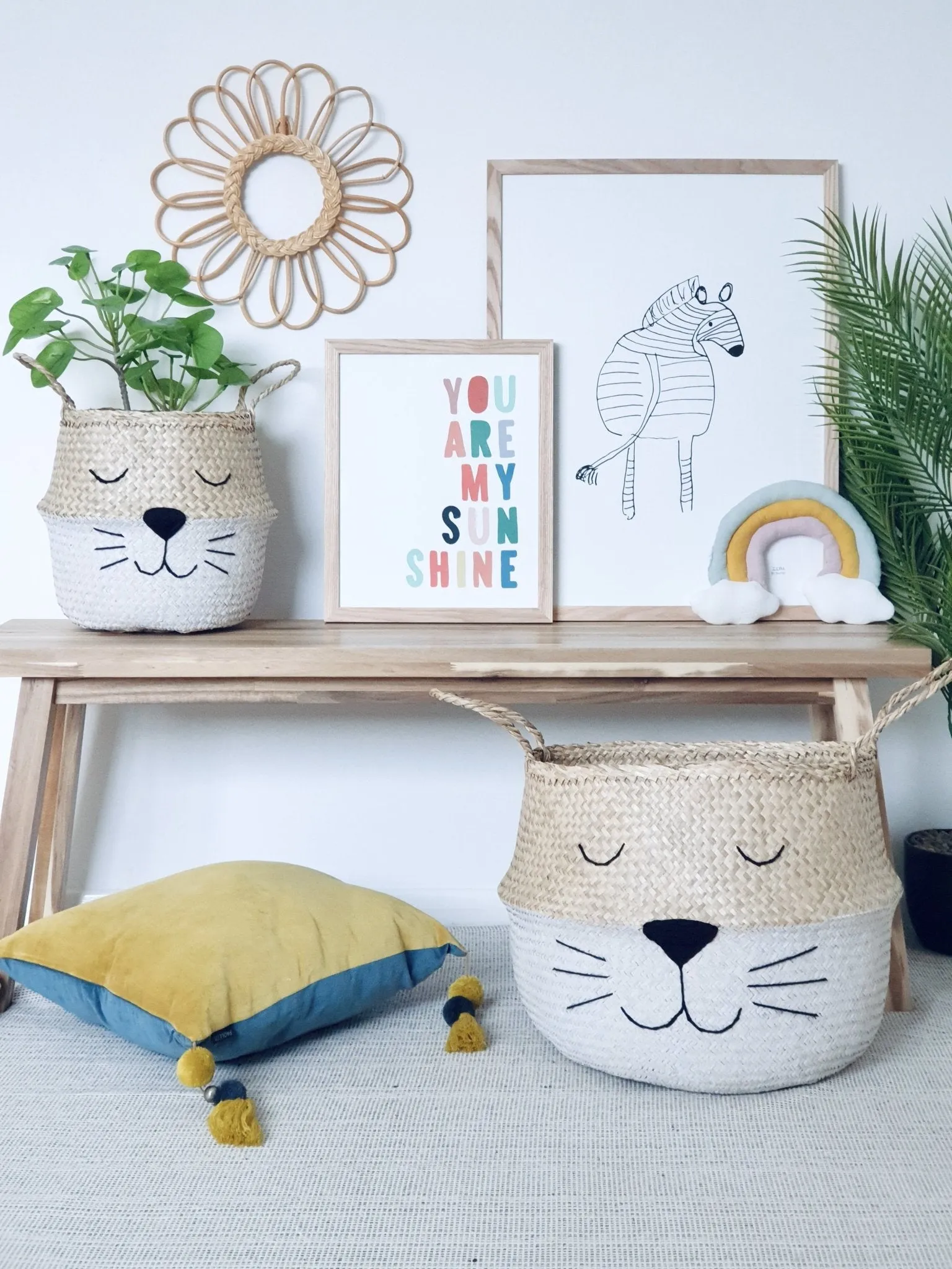 Bellybambino White Bottom Whiskers Basket - Extra Large