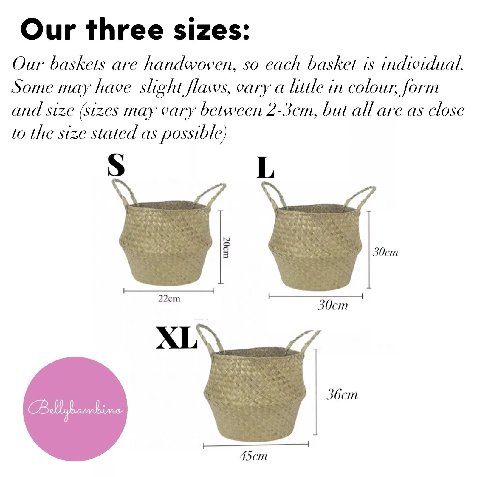 Bellybambino White Bottom Whiskers Basket - Extra Large
