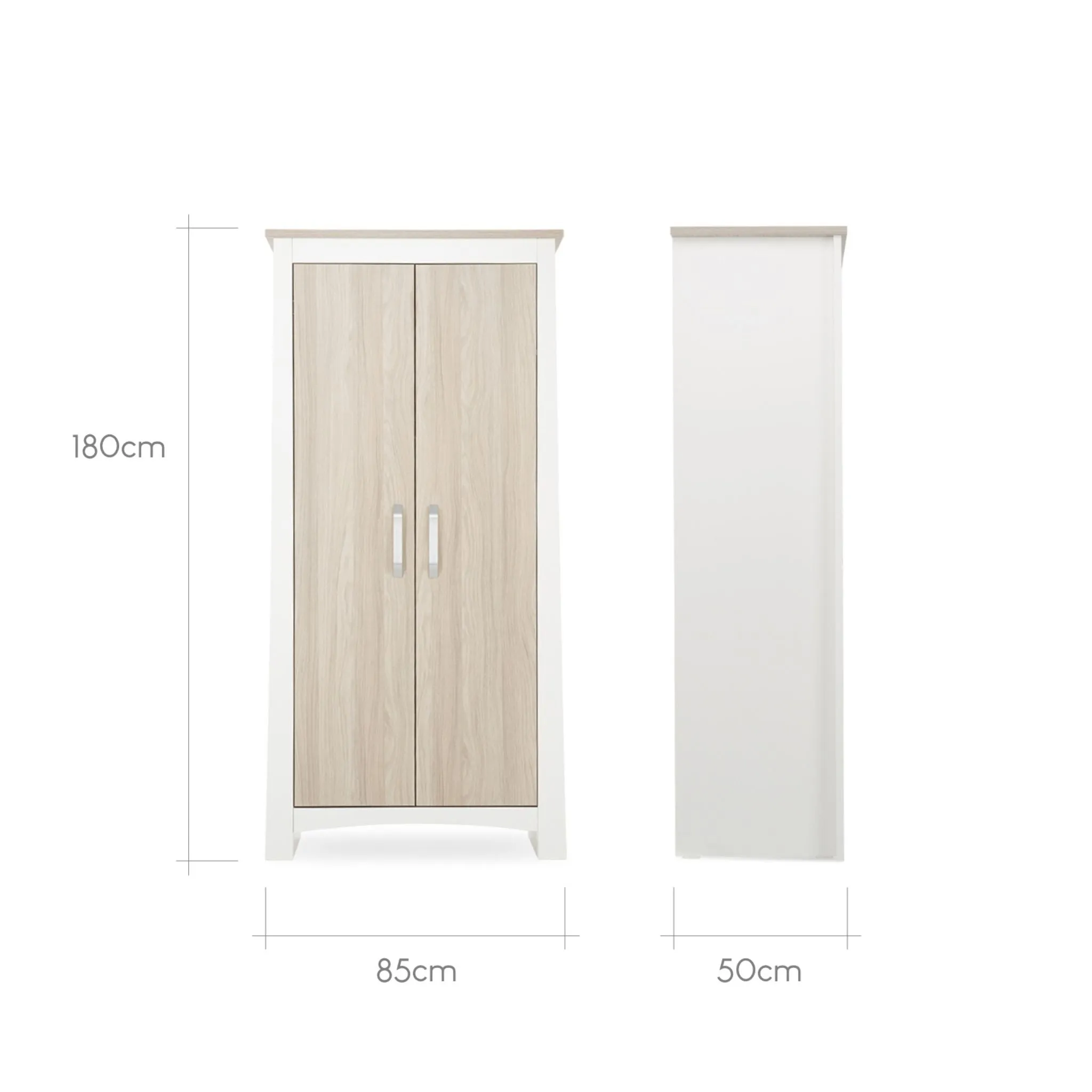 CuddleCo Ada Nursery Wardrobe - White & Ash