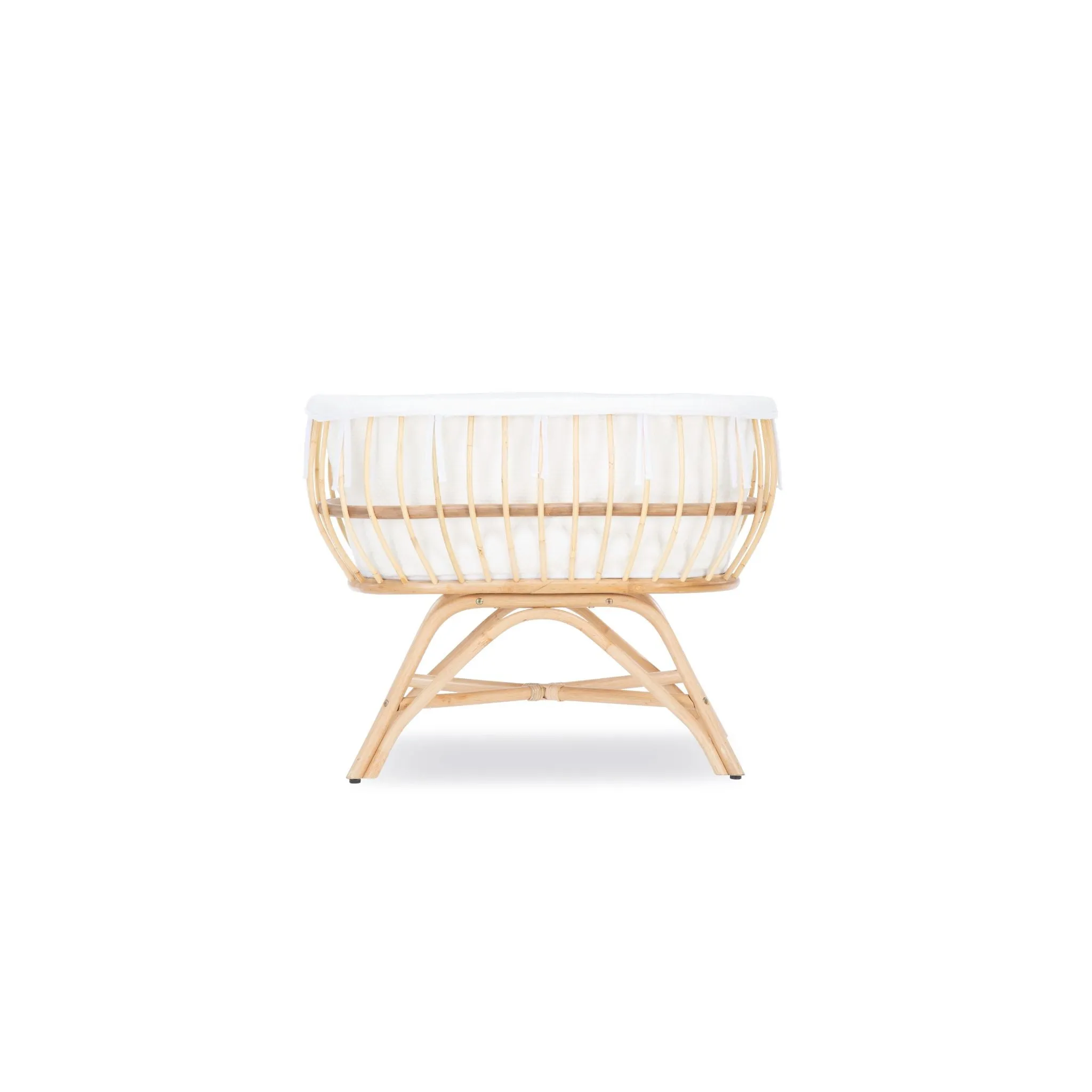 CuddleCo Aria Rattan Crib - Natural