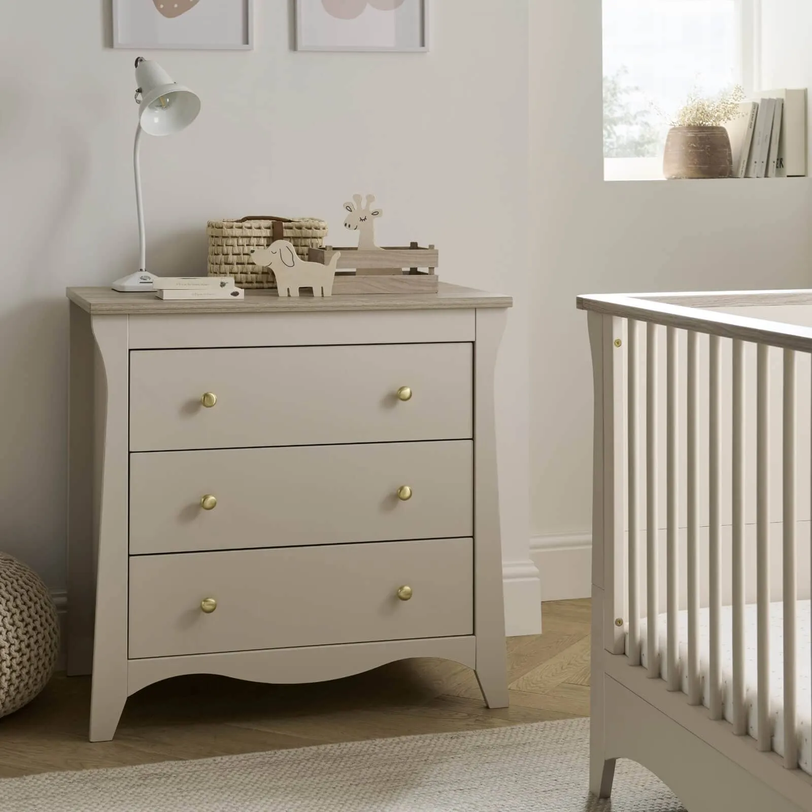 Cuddleco Clara 2 Piece Nursery Furniture Set  - Cashmere & Ash