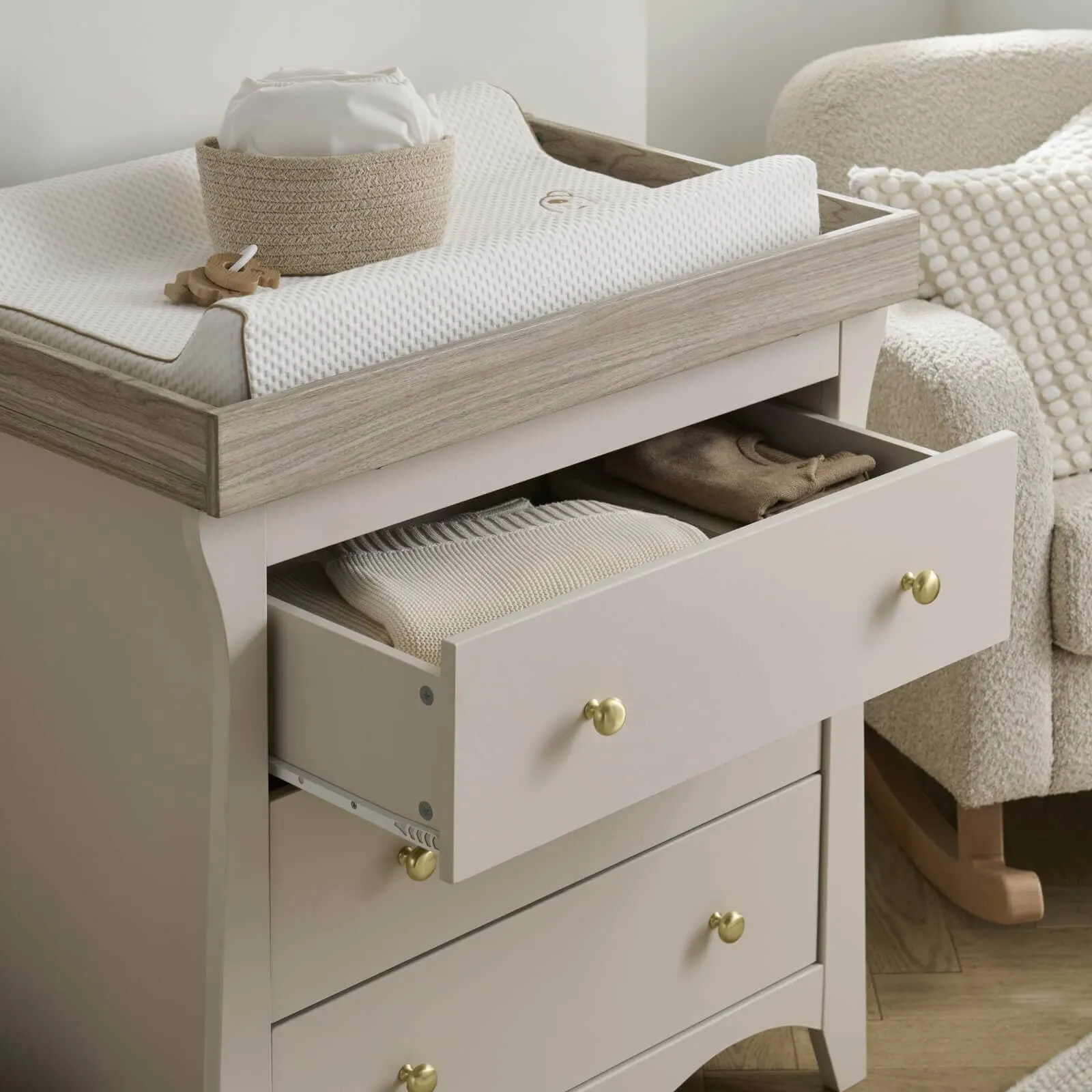 Cuddleco Clara 2 Piece Nursery Furniture Set  - Cashmere & Ash