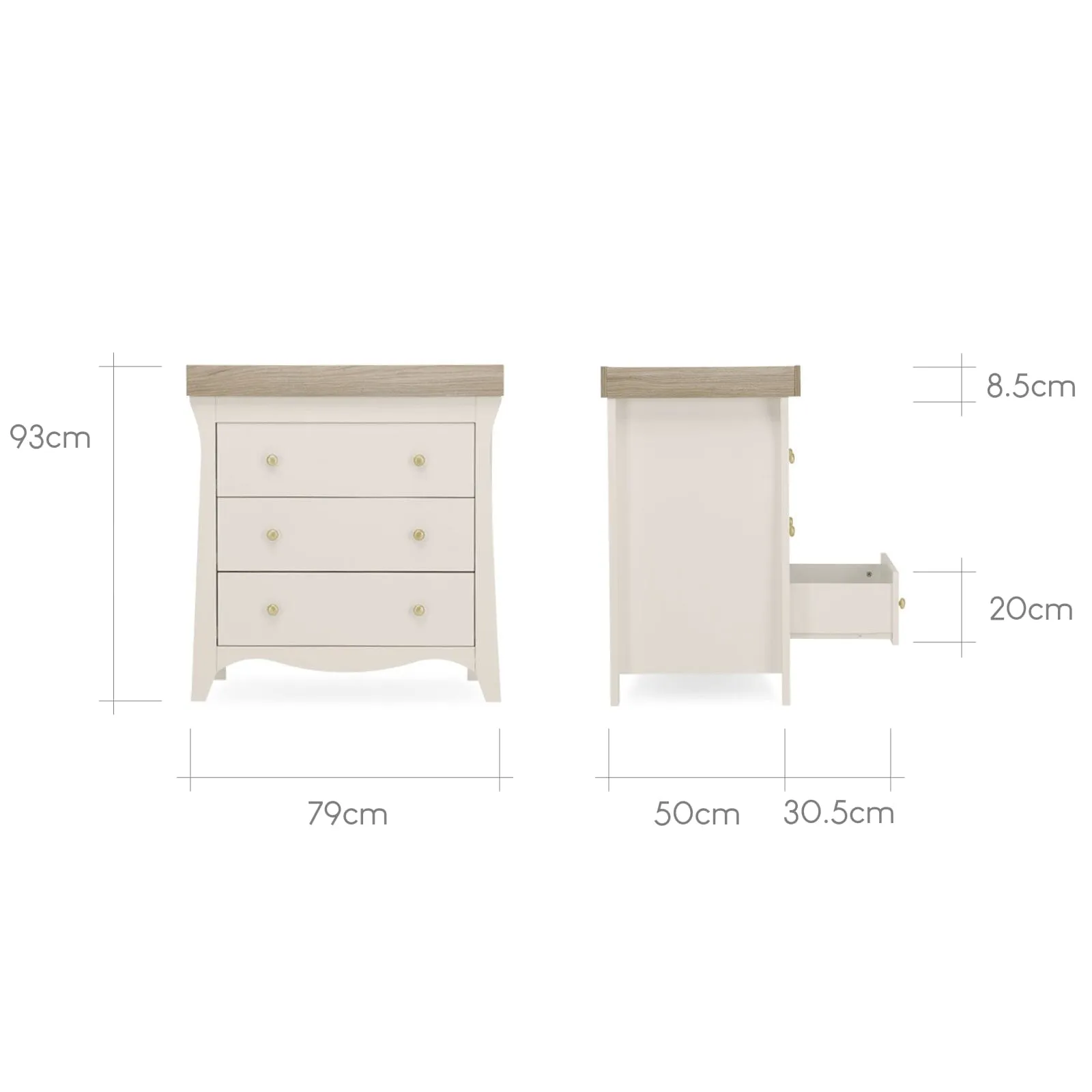 Cuddleco Clara 2 Piece Nursery Furniture Set  - Cashmere & Ash