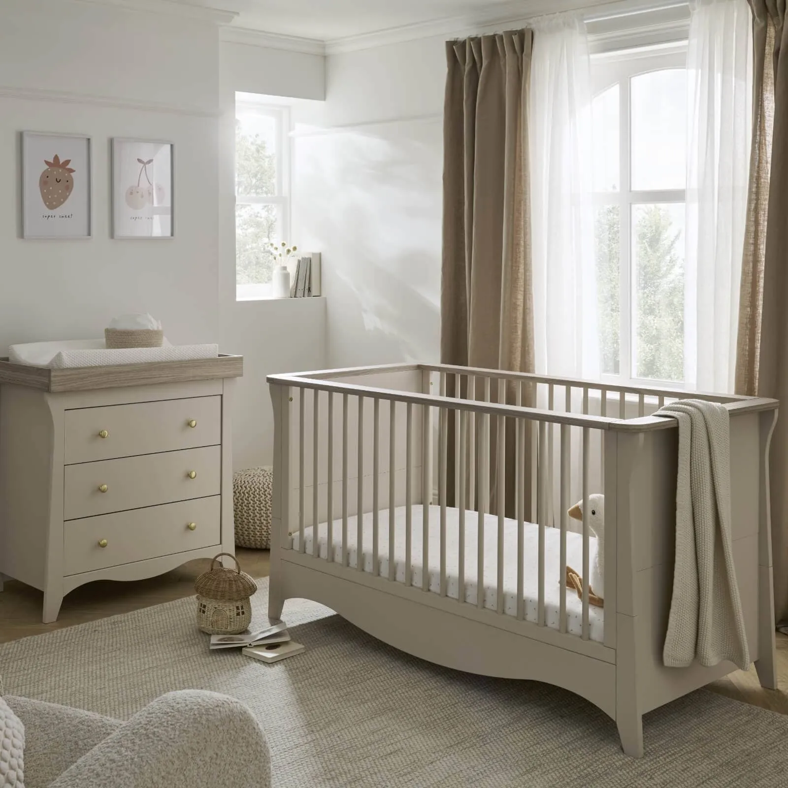 Cuddleco Clara 2 Piece Nursery Furniture Set  - Cashmere & Ash