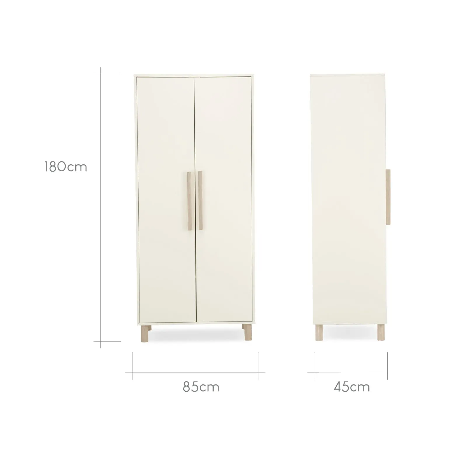 CuddleCo Harper 3 Piece Nursery Furniture Set - Cream & Ash