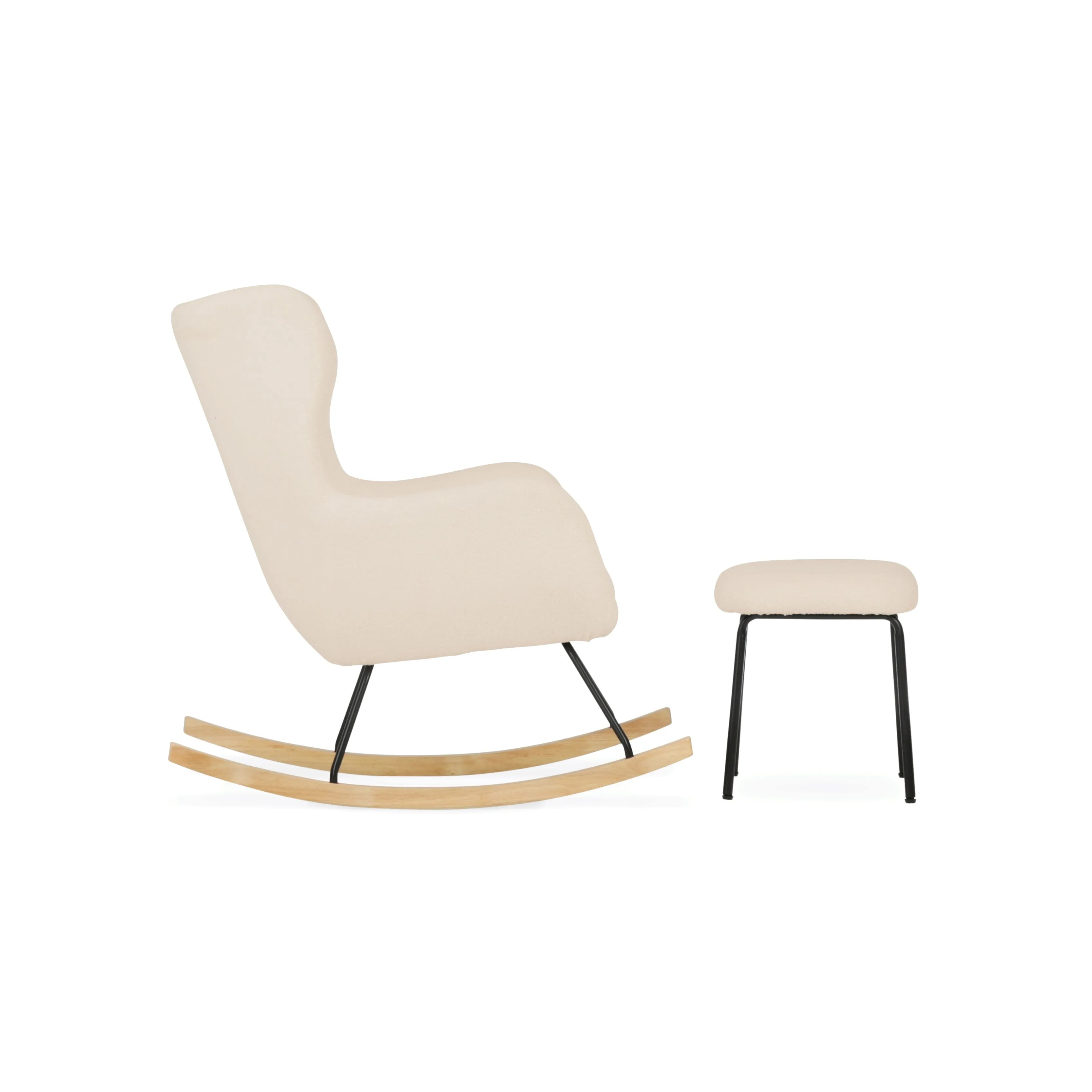 Cuddleco Marley Nursing Chair And Footstool - Teddy Light Beige