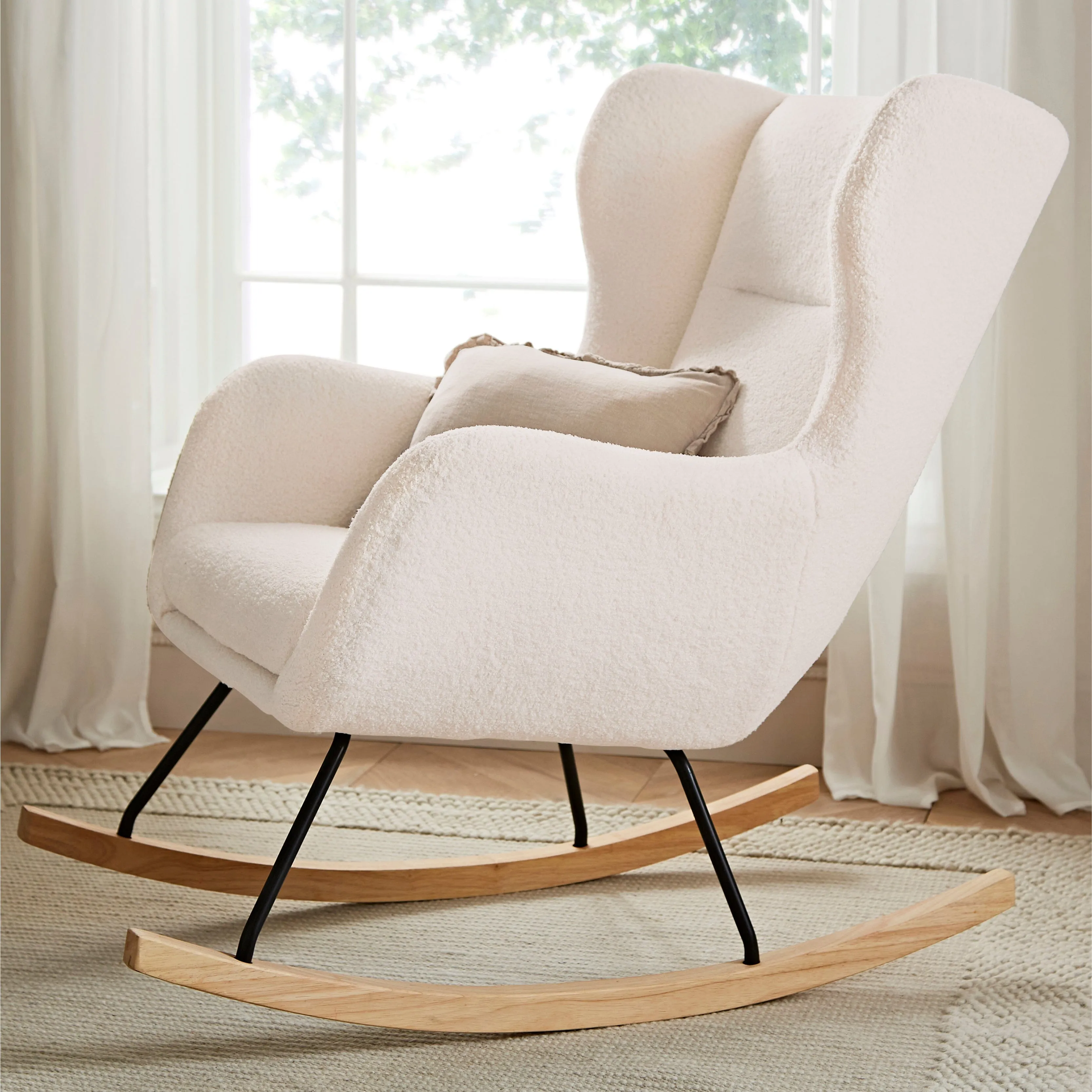 Cuddleco Marley Nursing Chair And Footstool - Teddy Light Beige