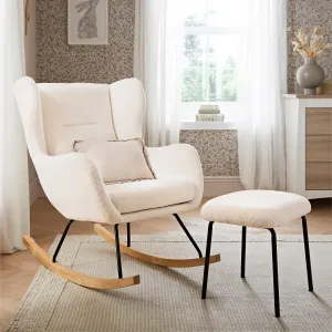 Cuddleco Marley Nursing Chair And Footstool - Teddy Light Beige