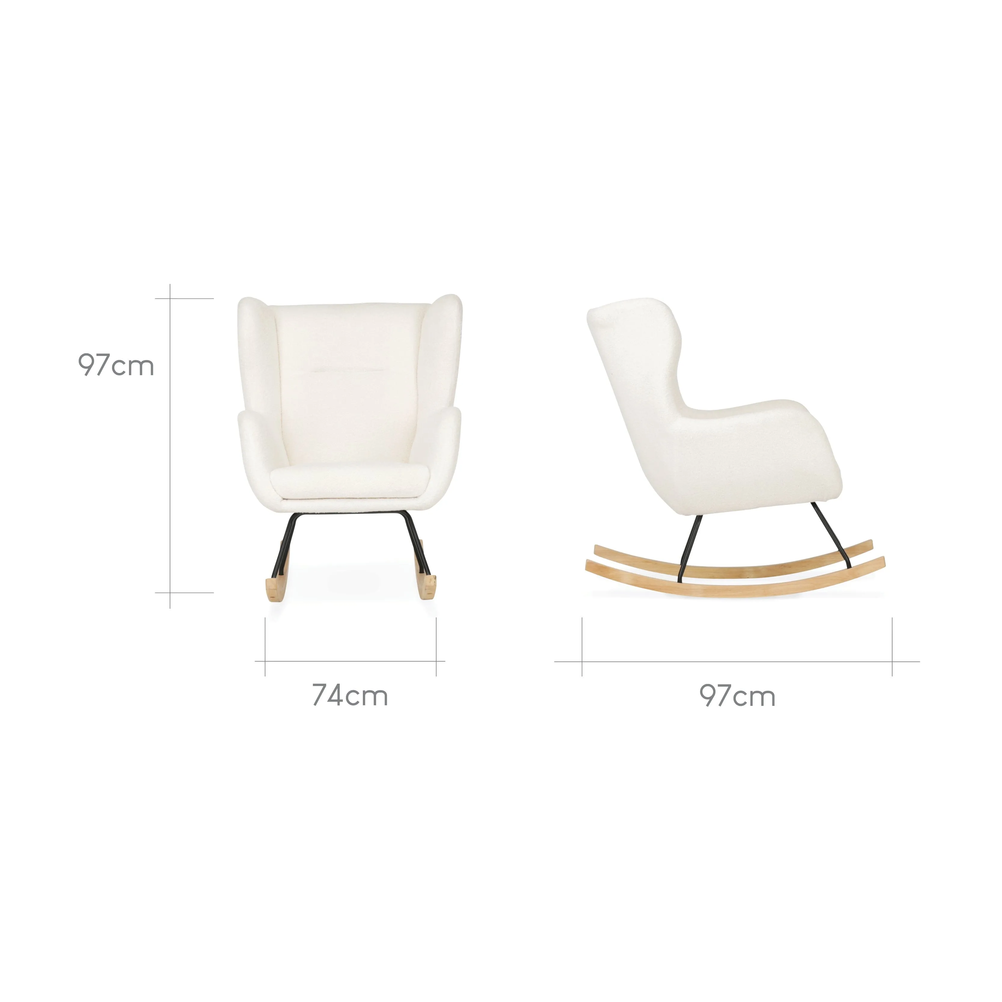 Cuddleco Marley Nursing Chair And Footstool - Teddy Off White