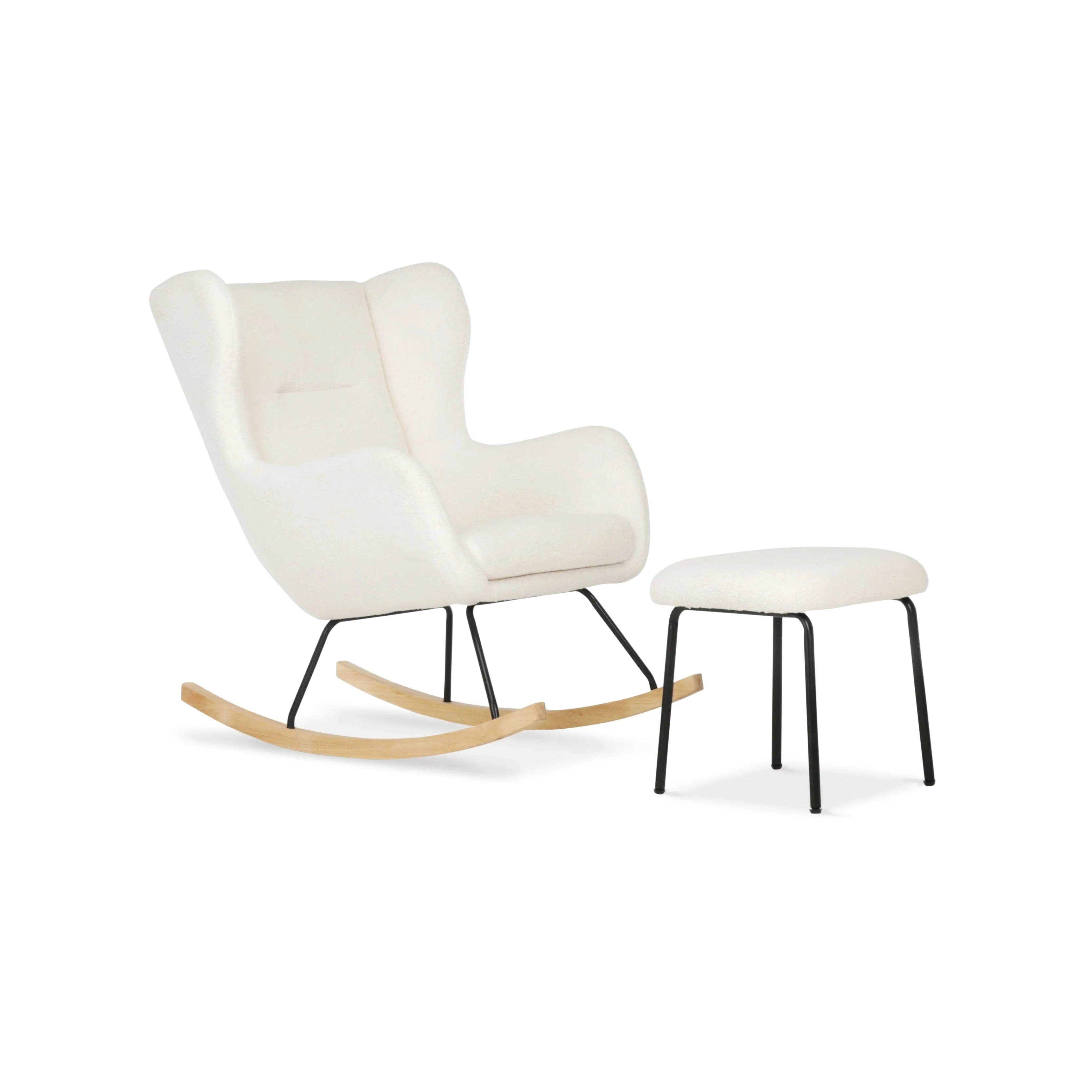 Cuddleco Marley Nursing Chair And Footstool - Teddy Off White