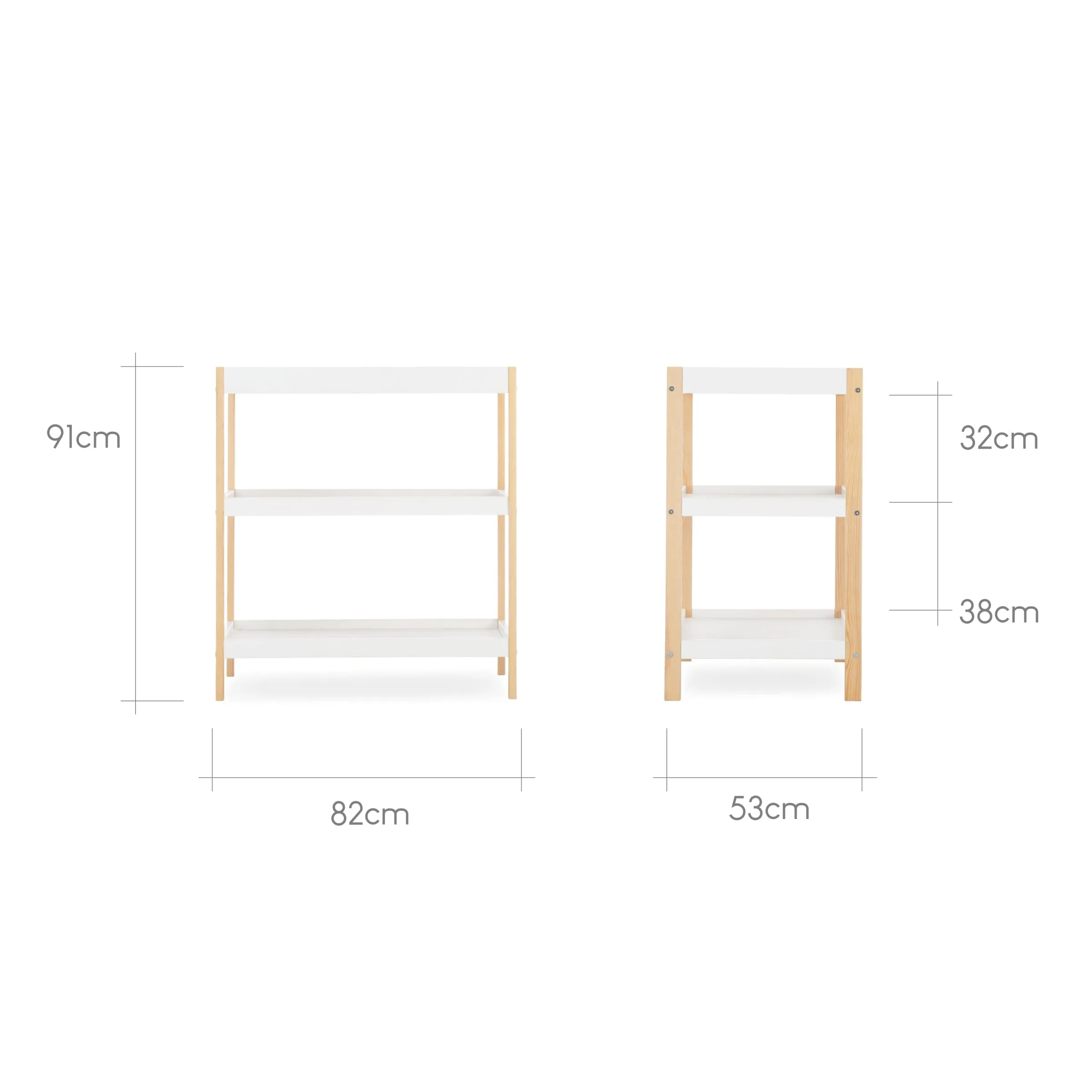 CuddleCo Nola Changing Table - White & Natural