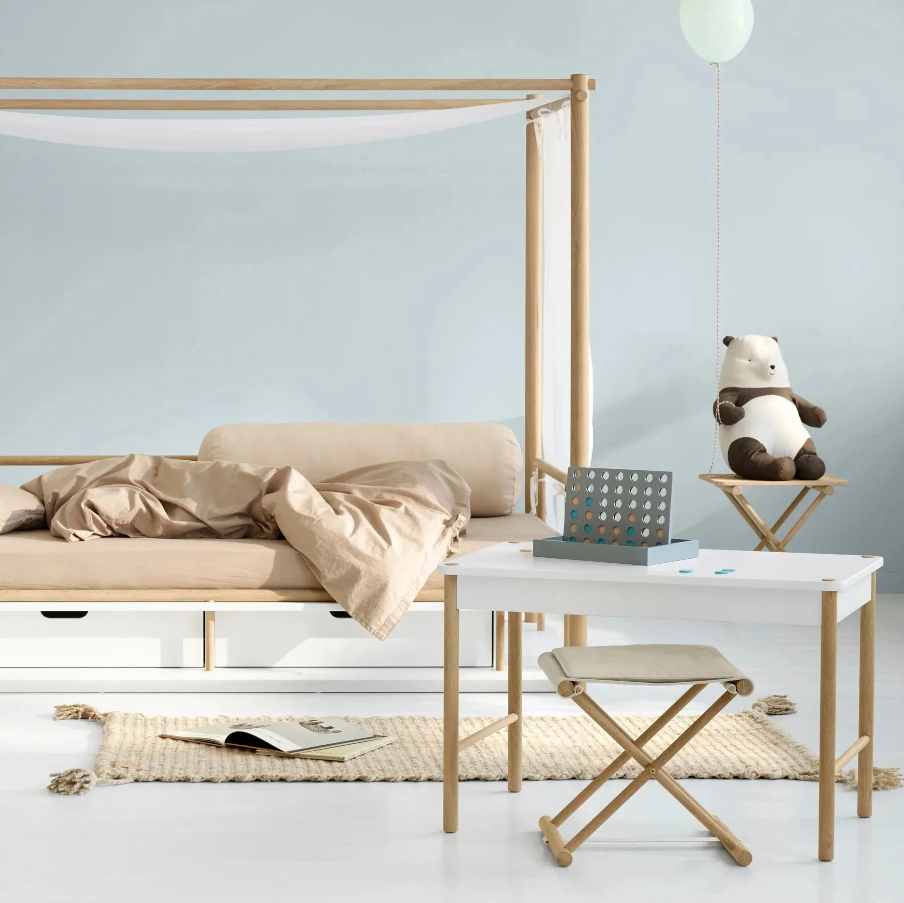 Dear April Chia Canvas Cylinder Cushion - Pure Nature