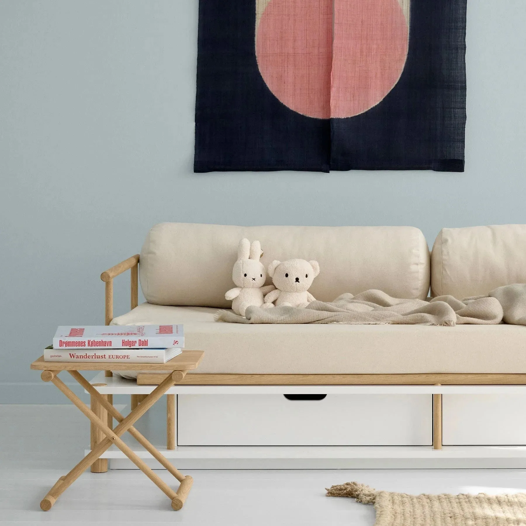 Dear April Chia Canvas Cylinder Cushion - Pure Nature