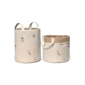 Dear April Toto Small Embroidered Storage Baskets 2 Pack - Songbirds