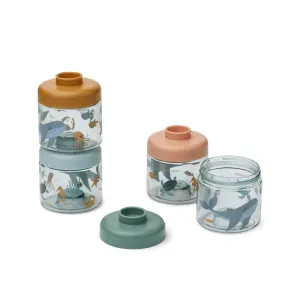 Liewood Dominique Baby Food Tritan Pots 4 Pack - Sea Creature / Sandy