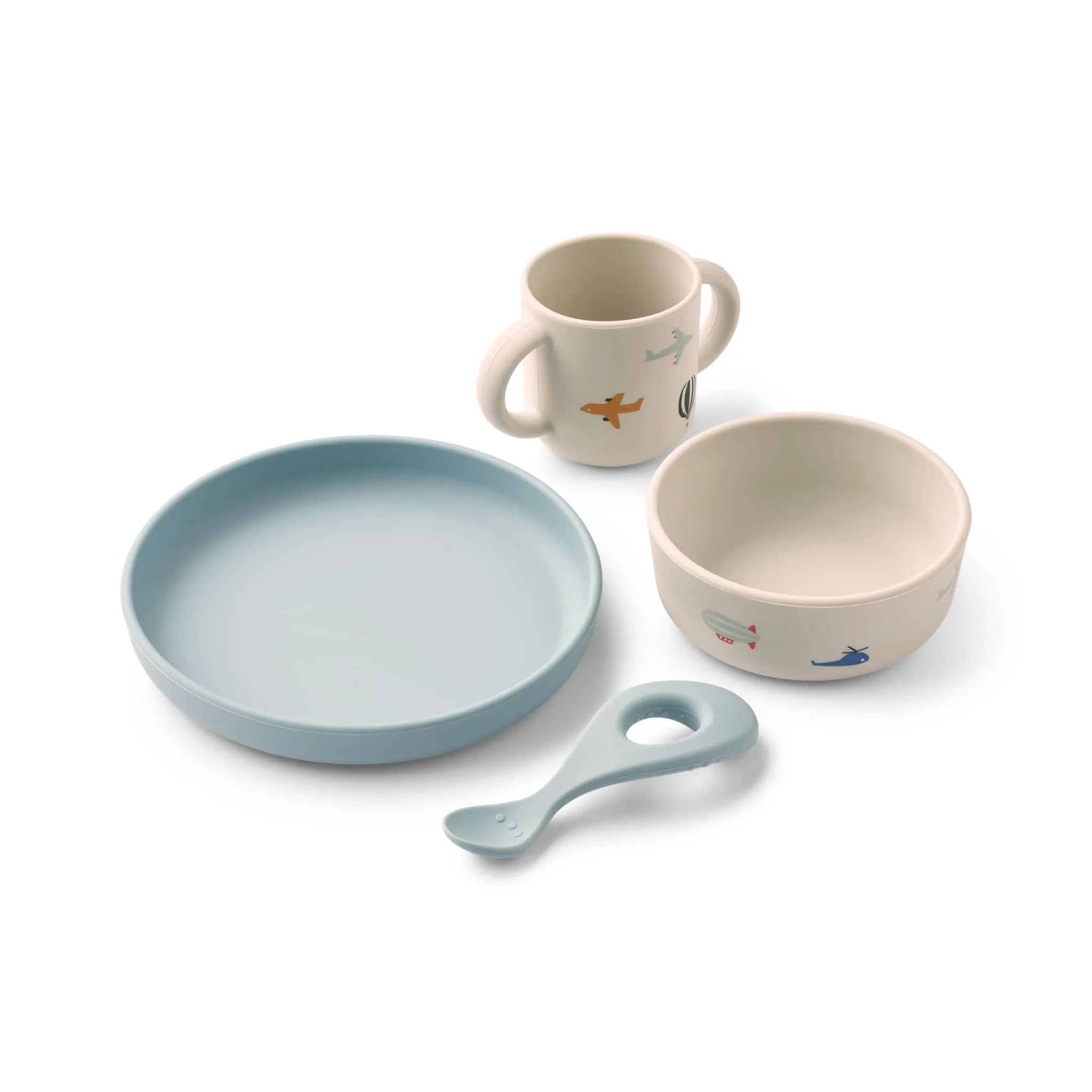 Liewood Vivi Printed Tableware Set - Aviator / Ecru