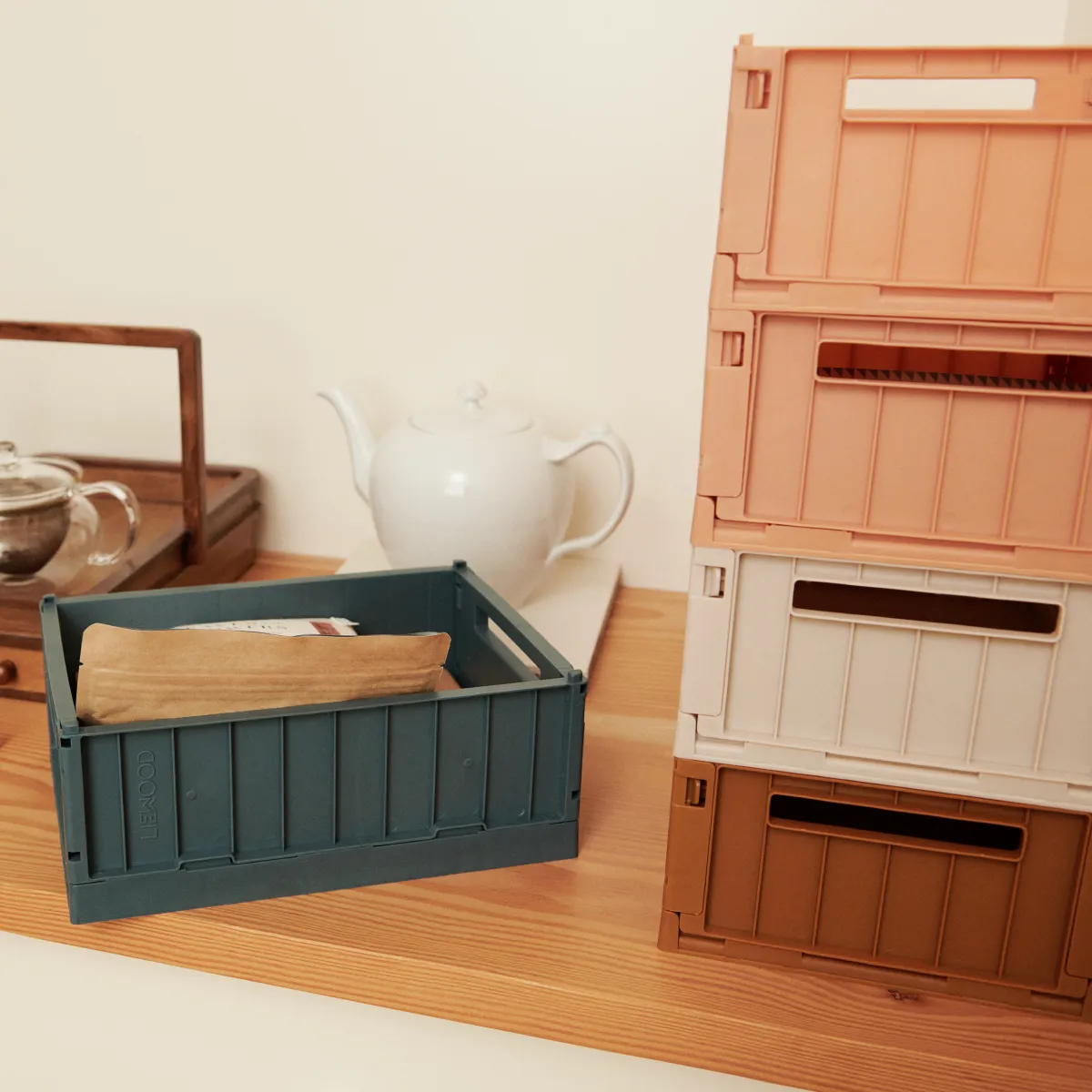 Liewood Weston Medium Storage Crate Set of 2 - Tuscany Rose