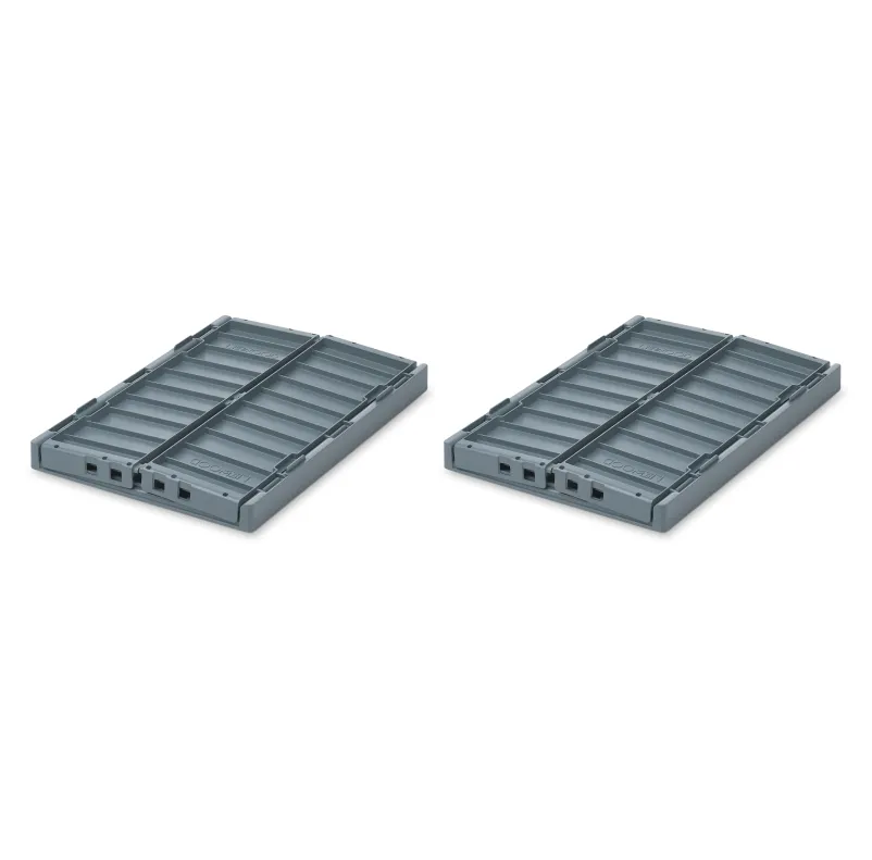 Liewood Weston Medium Storage Crate Set of 2 - Whale Blue