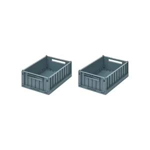 Liewood Weston Small Storage Crate Set of 2 - Whale Blue