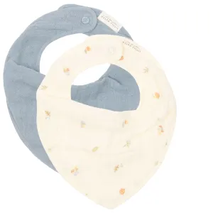 Little Dutch Bandana Bib 2 Pack - Forest Treasures & Denim Blue