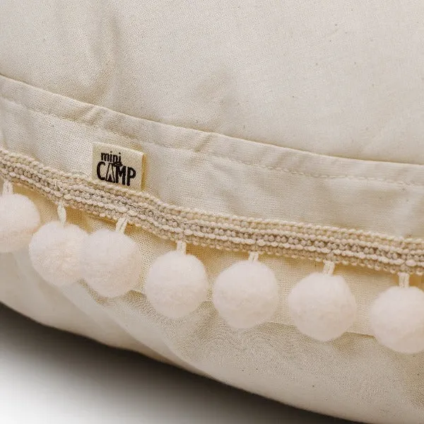 MiniCamp Big Floor Cushion With Pom Poms - Ecru