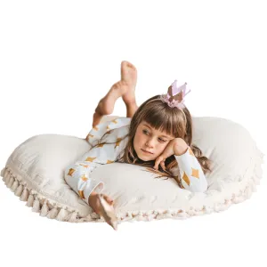 MiniCamp Big Floor Cushion With Tassels - Ecru