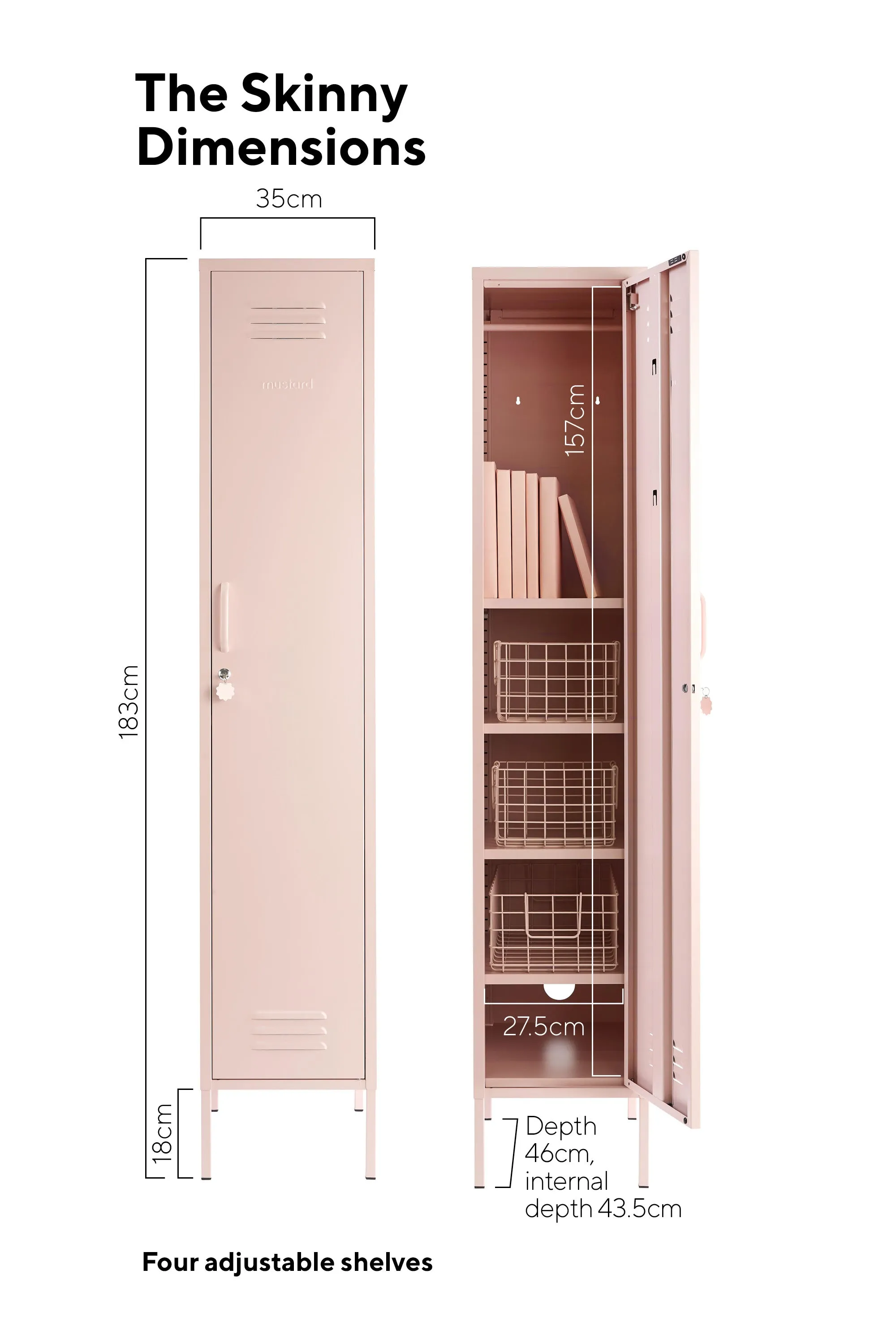 Mustard Made The Skinny Storage Locker - Blush