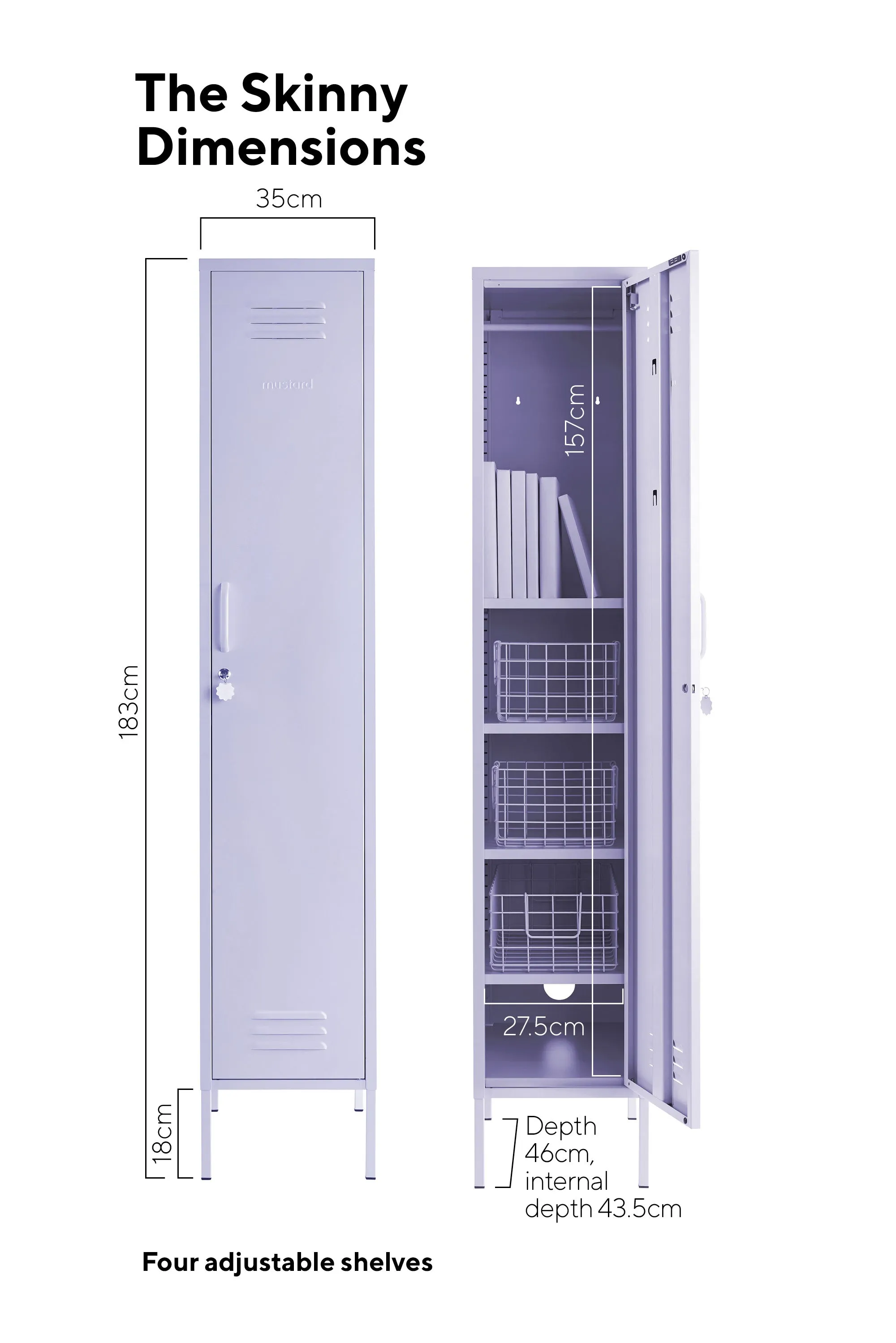 Mustard Made The Skinny Storage Locker - Lilac