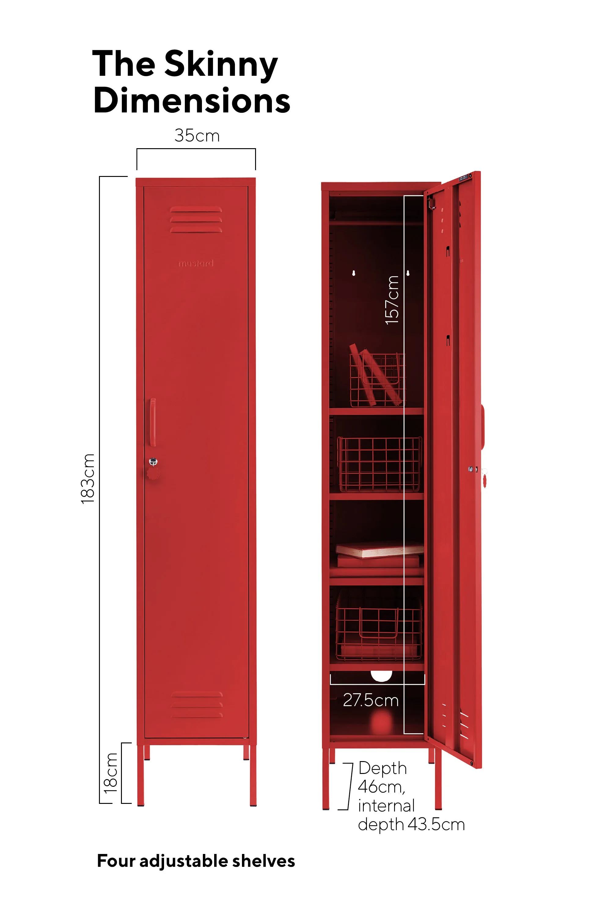 Mustard Made The Skinny Storage Locker - Poppy