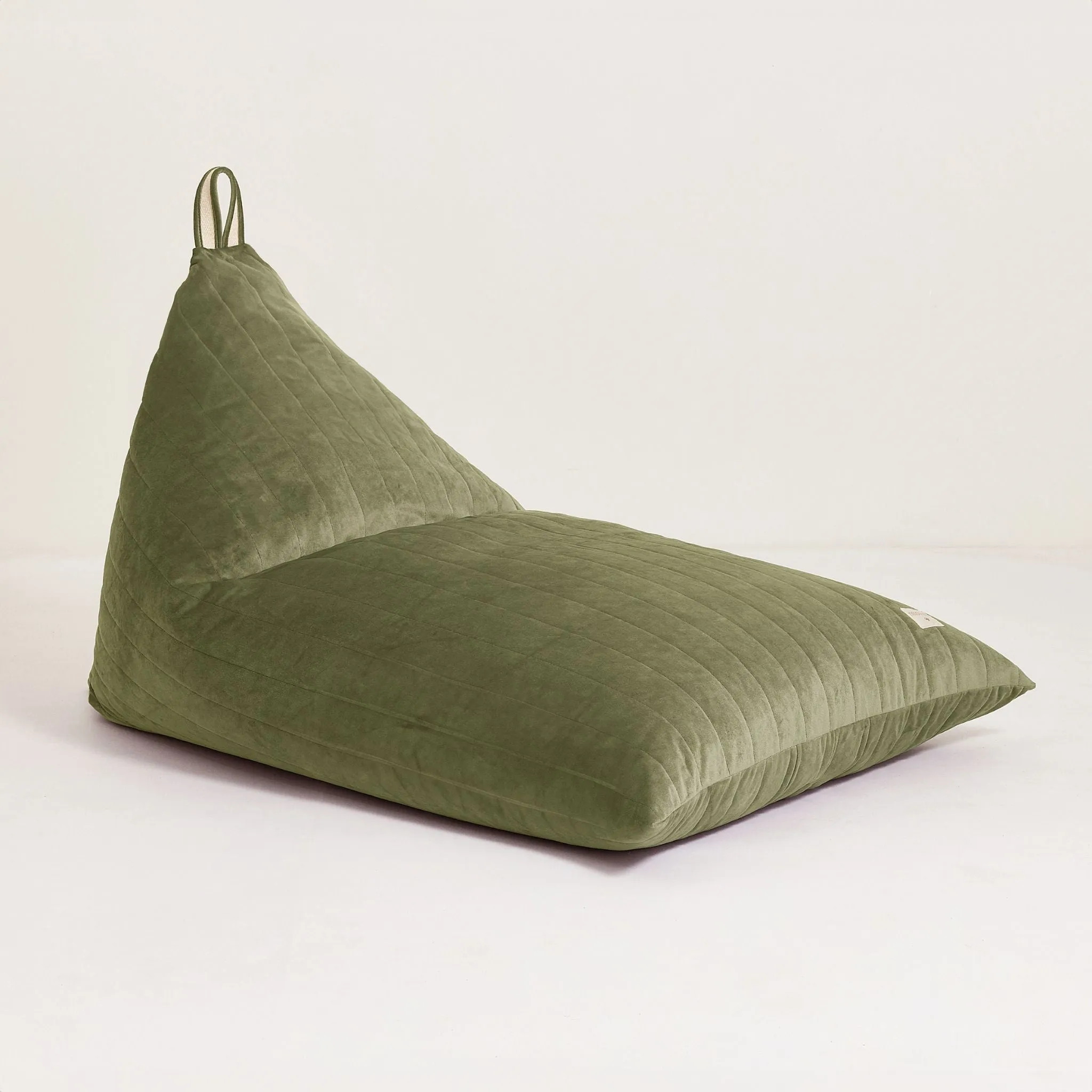 Nobodinoz Essaouira Velvet Beanbag - Olive Green