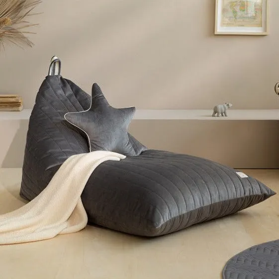 Nobodinoz Essaouira Velvet Beanbag - Slate Grey