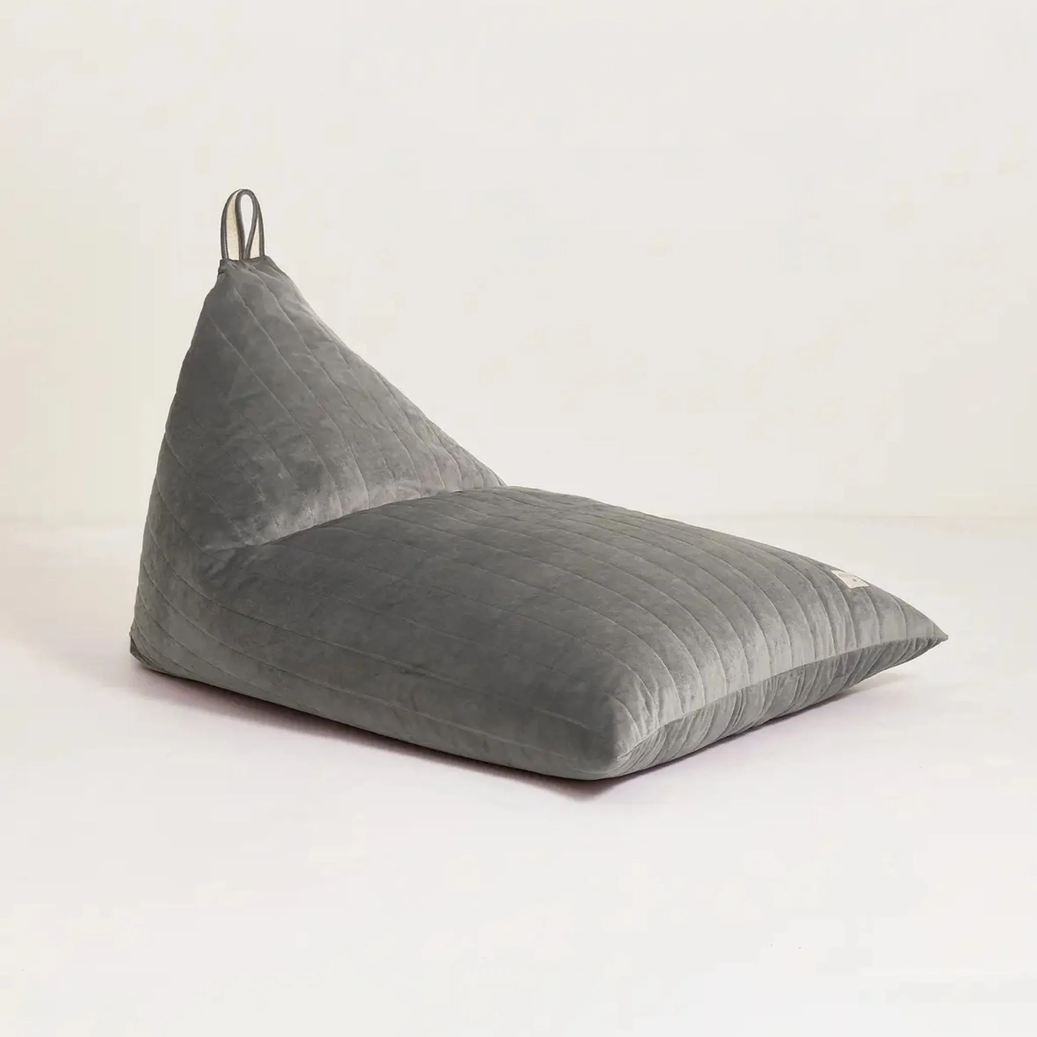 Nobodinoz Essaouira Velvet Beanbag - Slate Grey