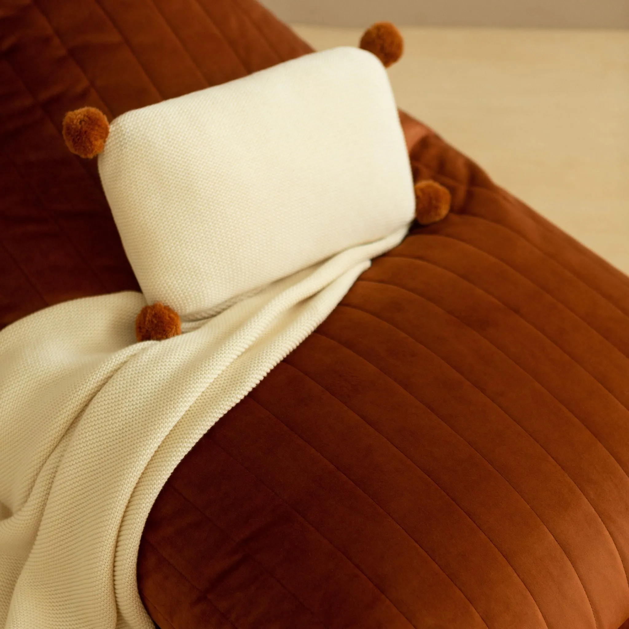 Nobodinoz Essaouira Velvet Beanbag - Wild Brown