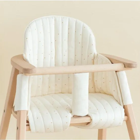 Nobodinoz Growing Green High Chair Cushion - Honey Sweet Dots