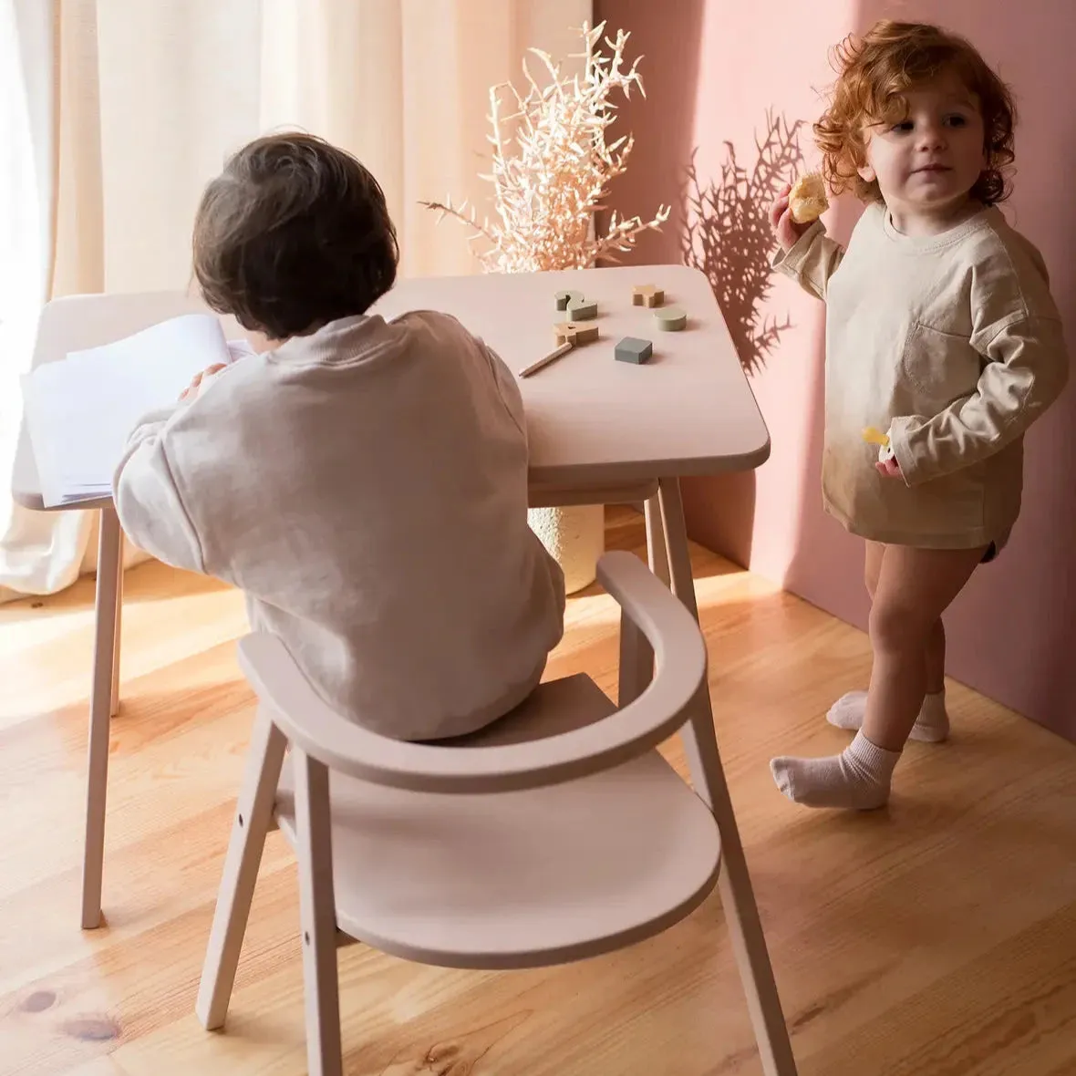 Nobodinoz Growing Green Kids Table - Blush