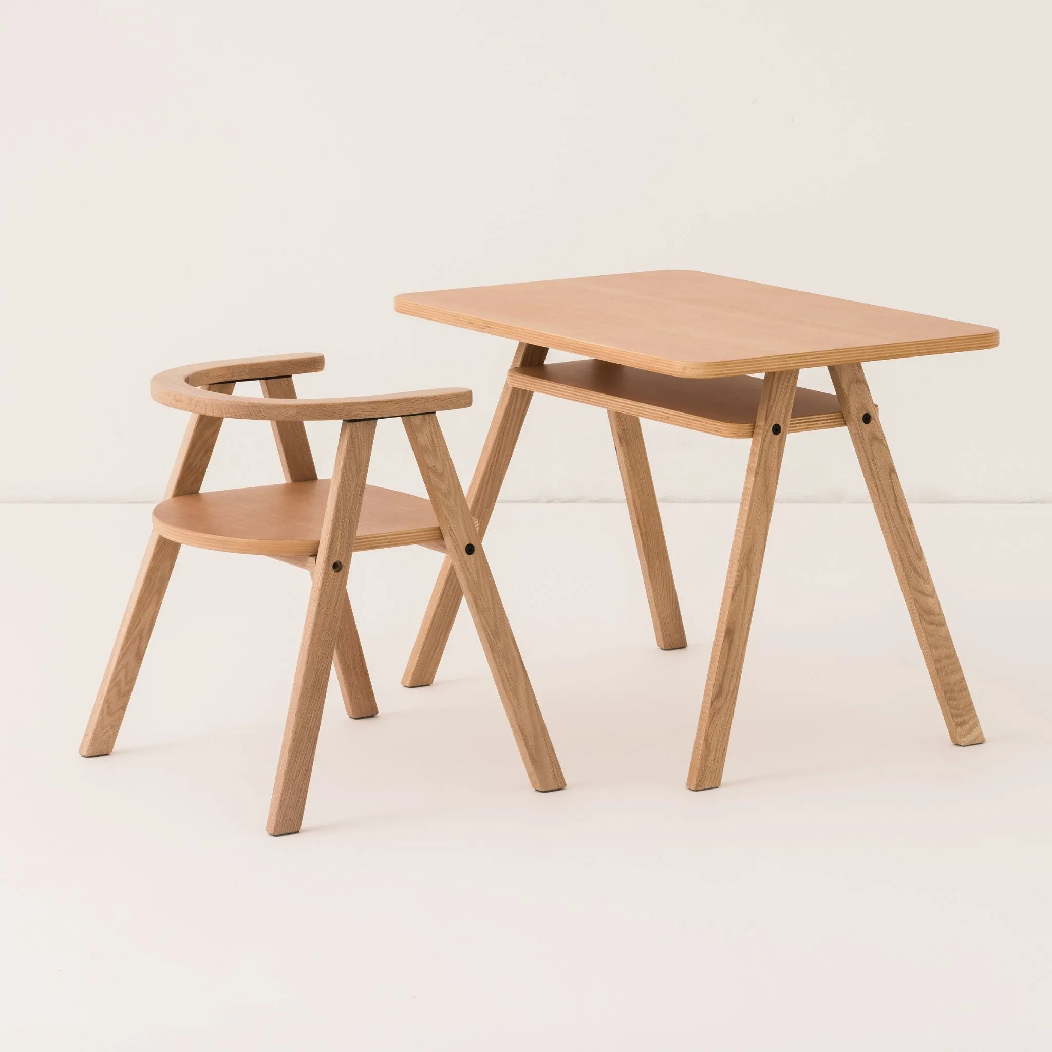 Nobodinoz Growing Green Solid Wood Table - Natural Oak