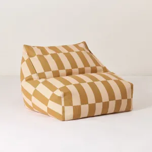 Nobodinoz Vibes Armchair Beanbag - Mustard And Sand Tiles