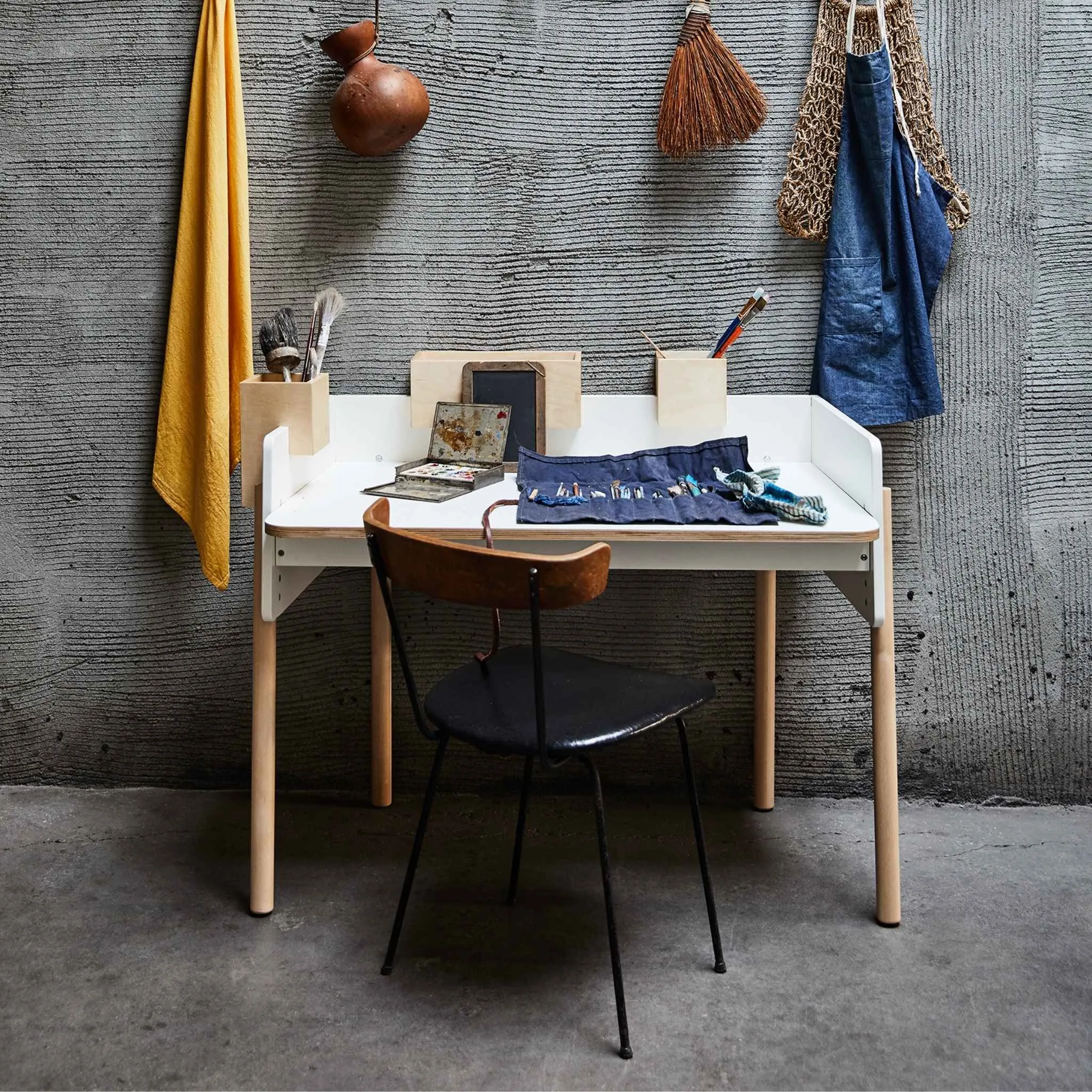 Oeuf NYC Brooklyn Desk - White/Birch