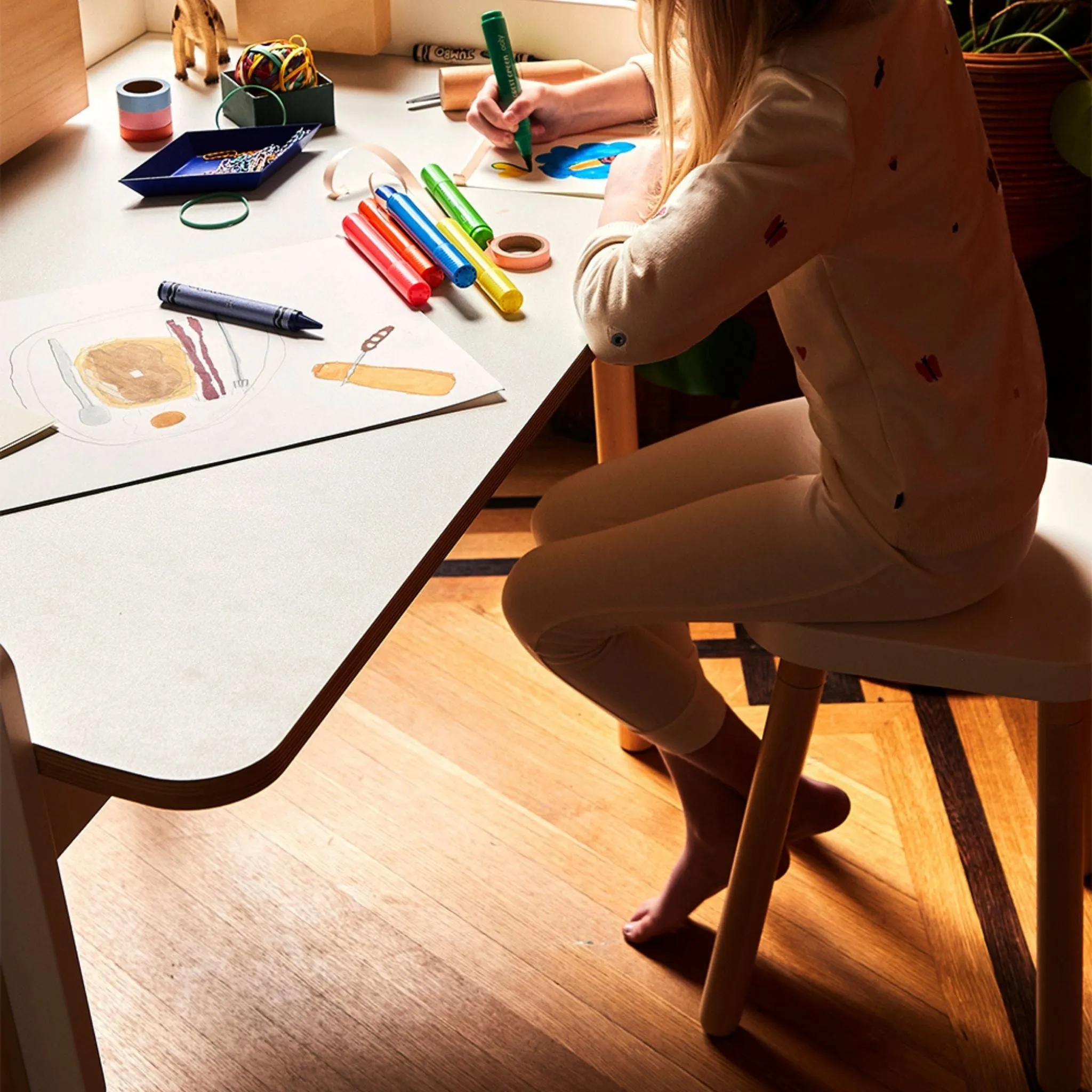 Oeuf NYC Brooklyn Desk - White/Birch