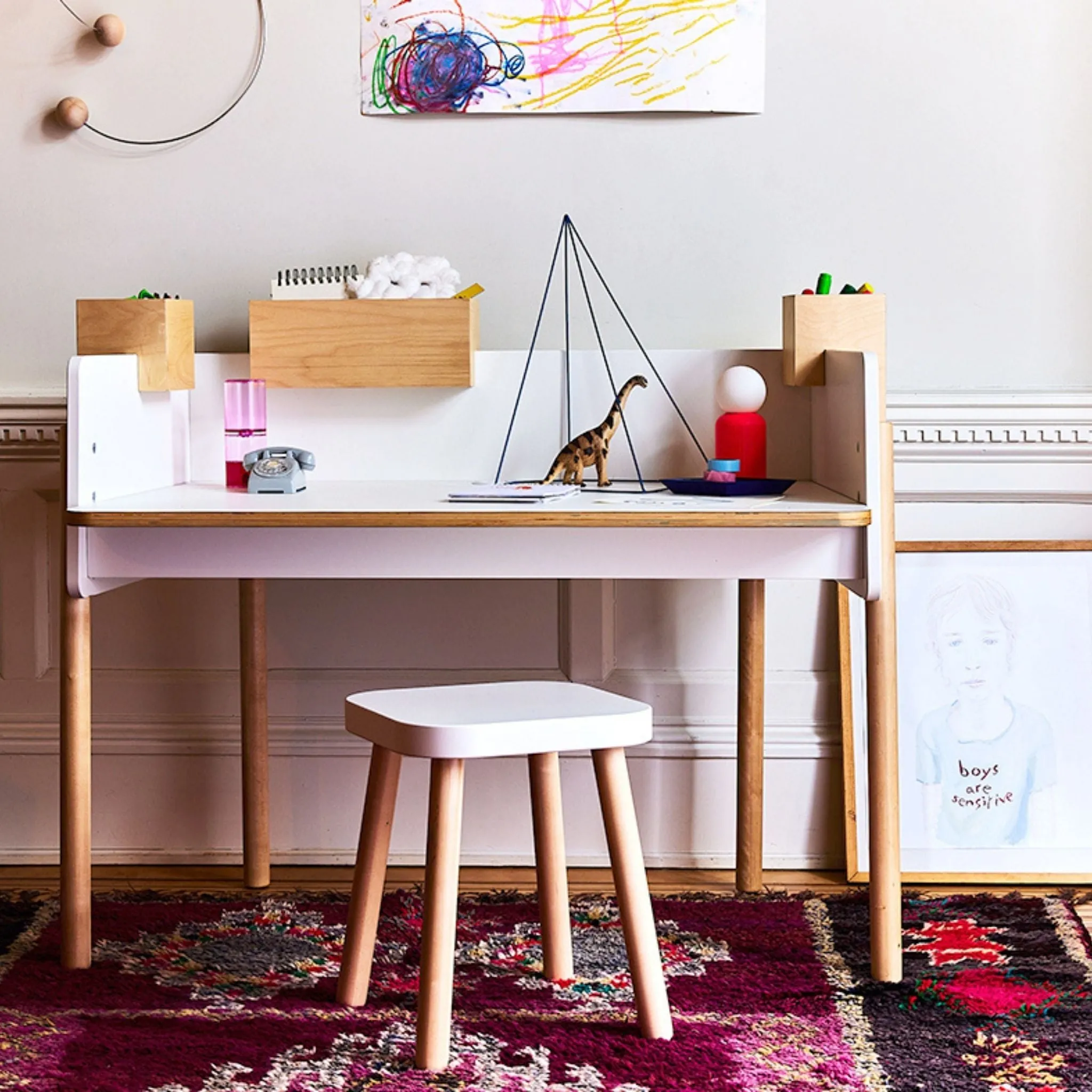 Oeuf NYC Brooklyn Desk - White/Birch