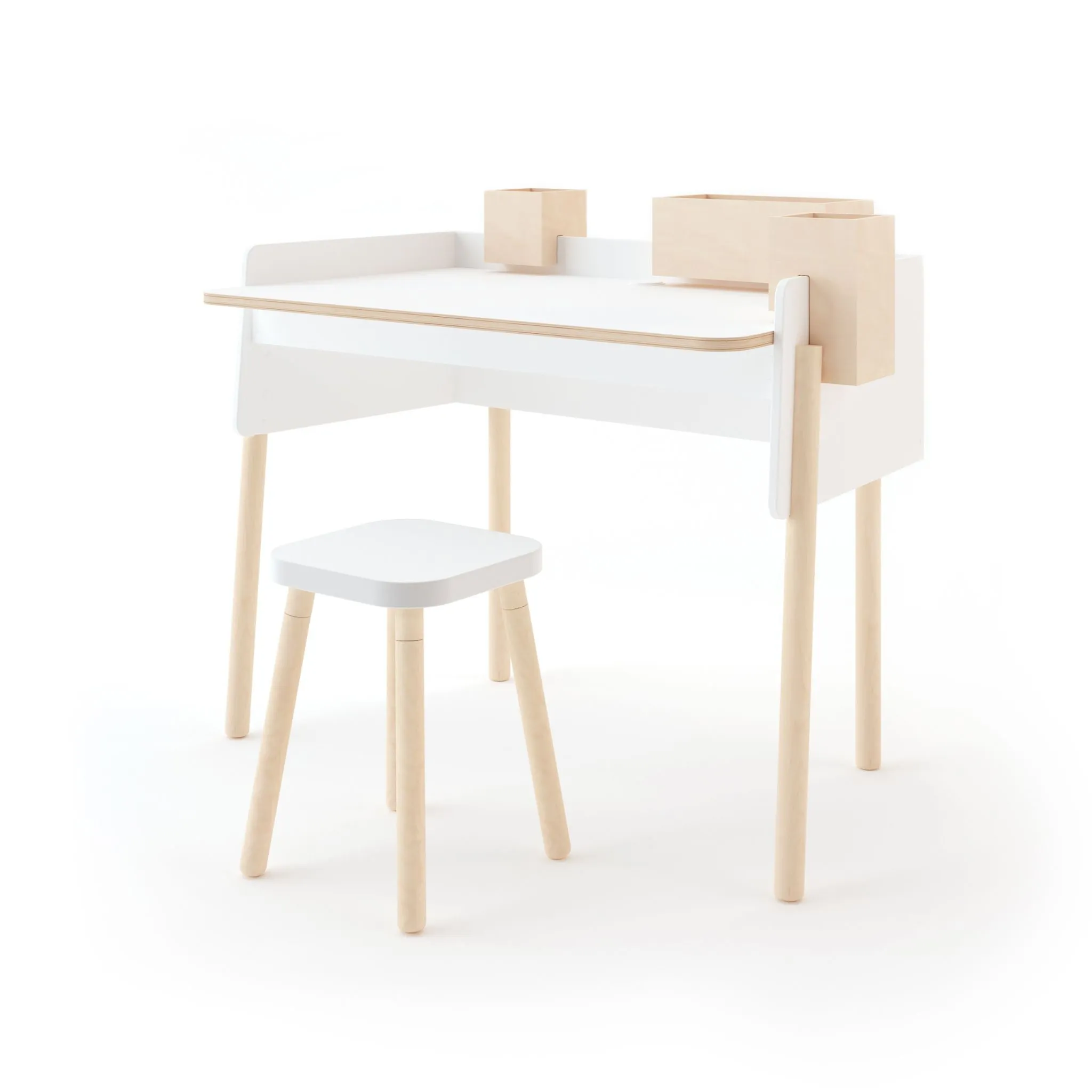 Oeuf NYC Brooklyn Desk - White/Birch