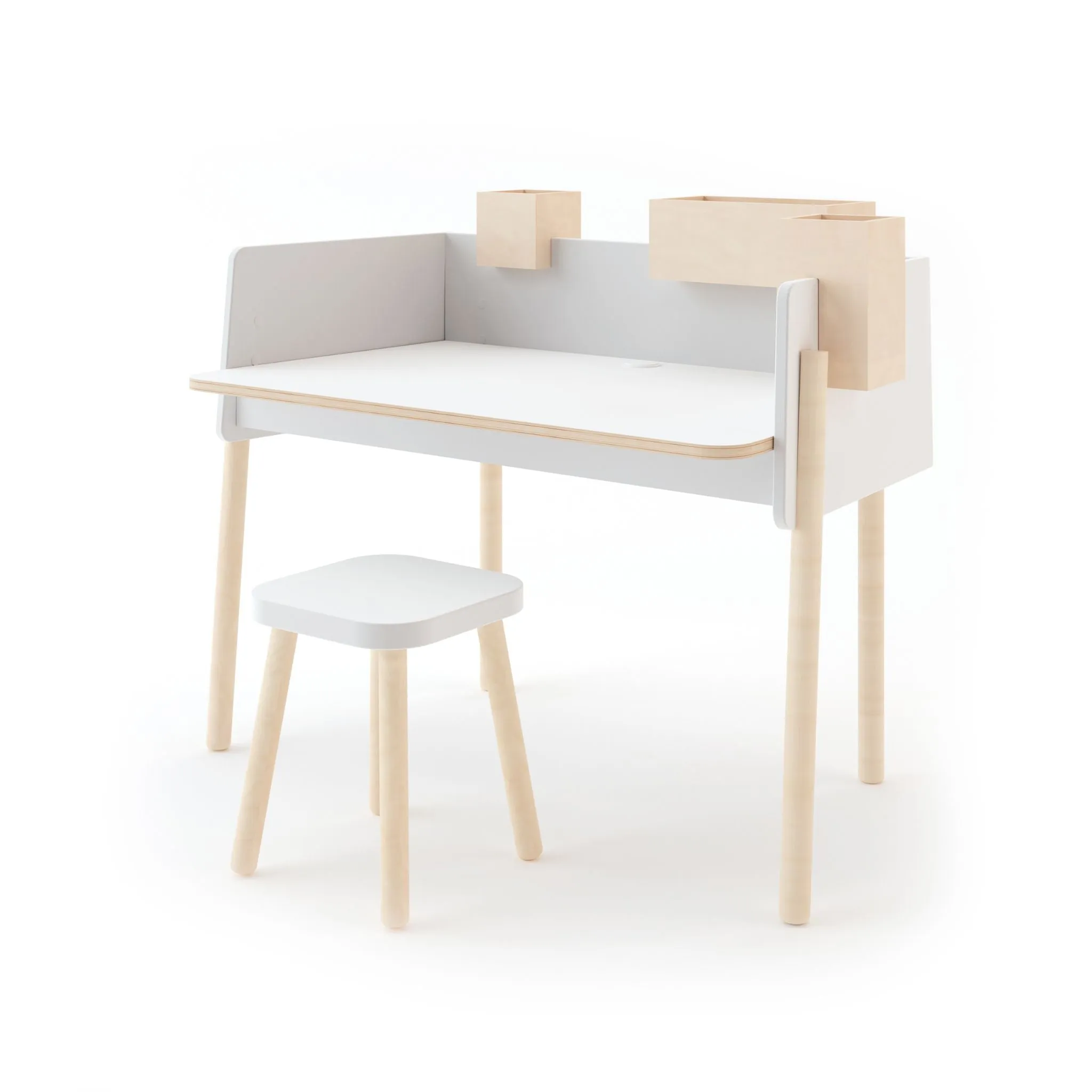 Oeuf NYC Brooklyn Desk - White/Birch
