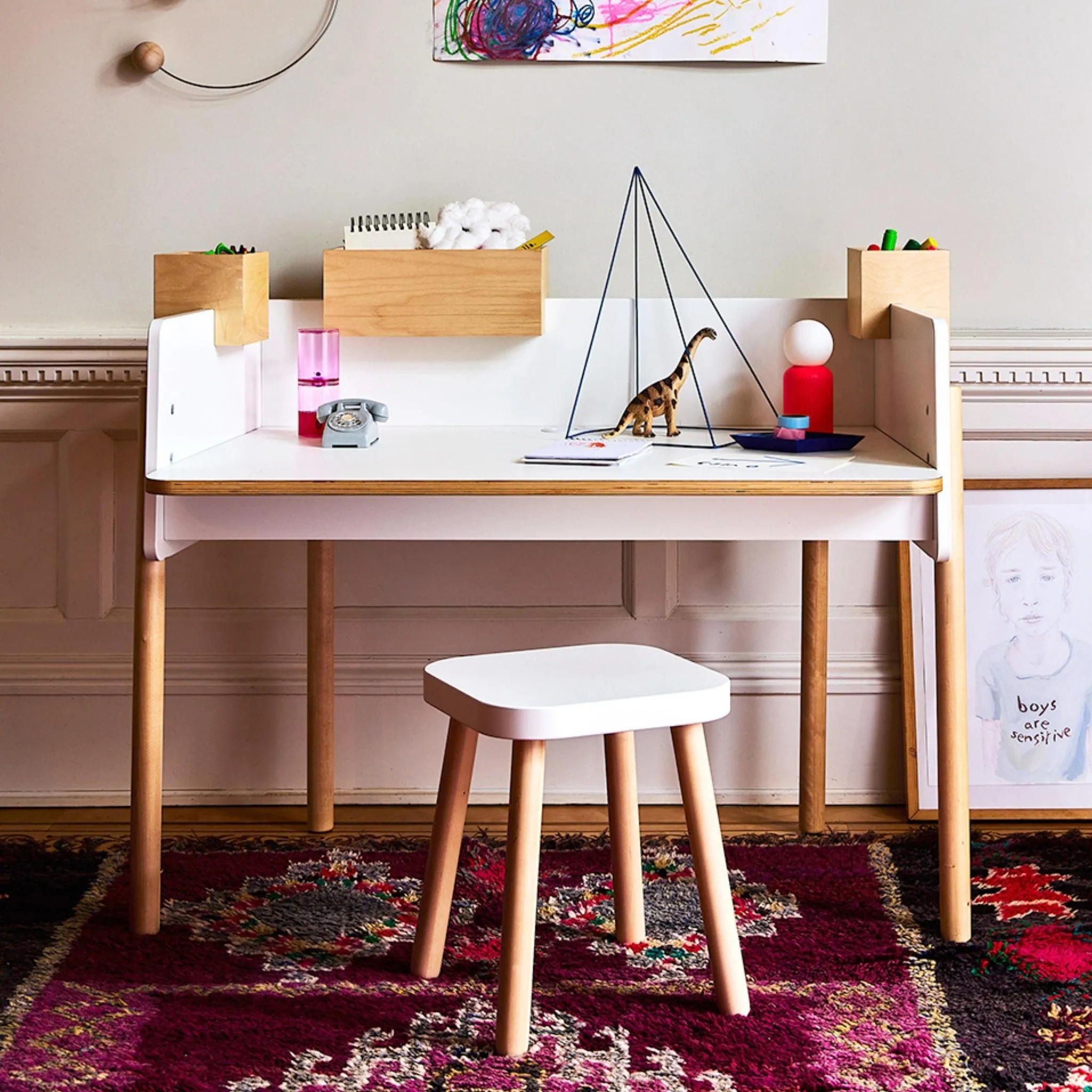 Oeuf NYC Brooklyn Desk - White/Birch