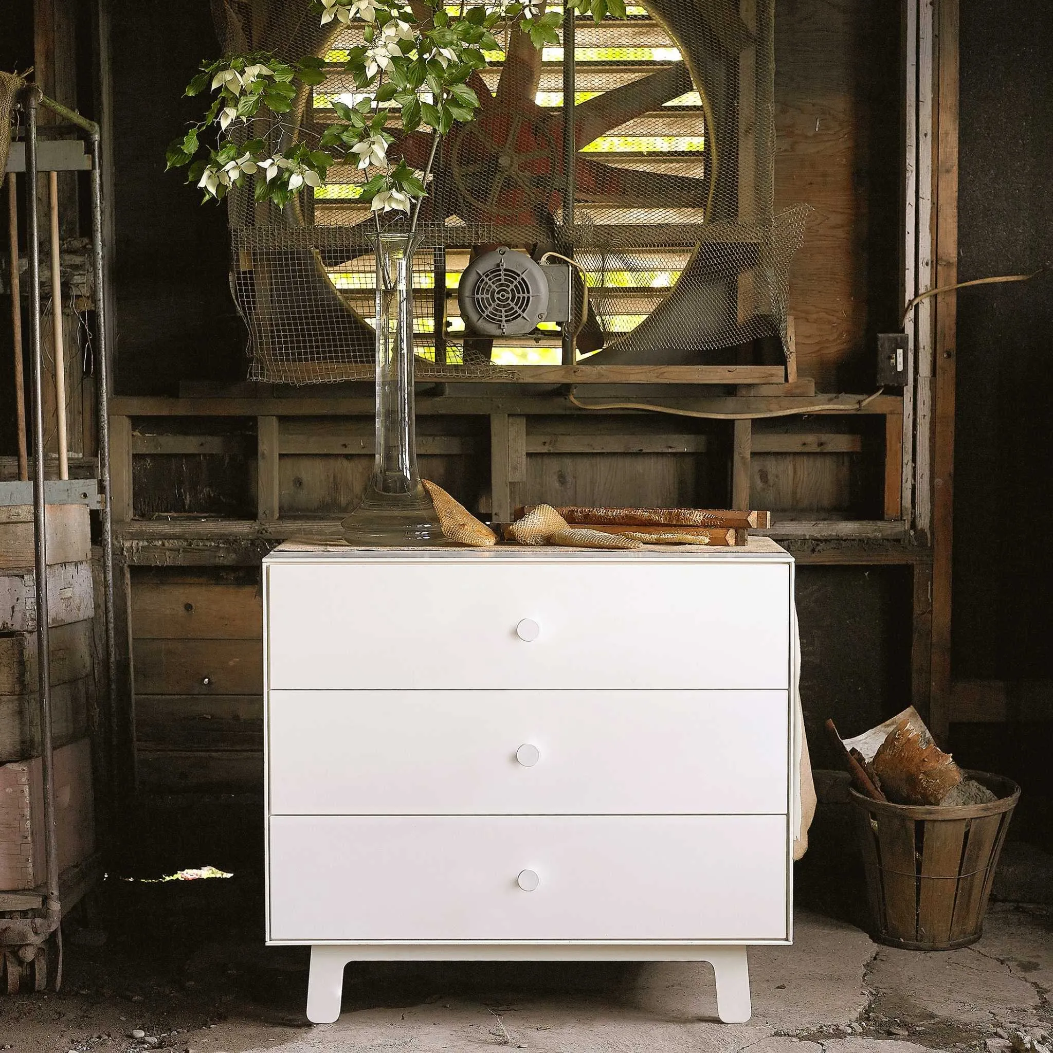 Oeuf NYC Merlin 3 Drawer Dresser Sparrow - White