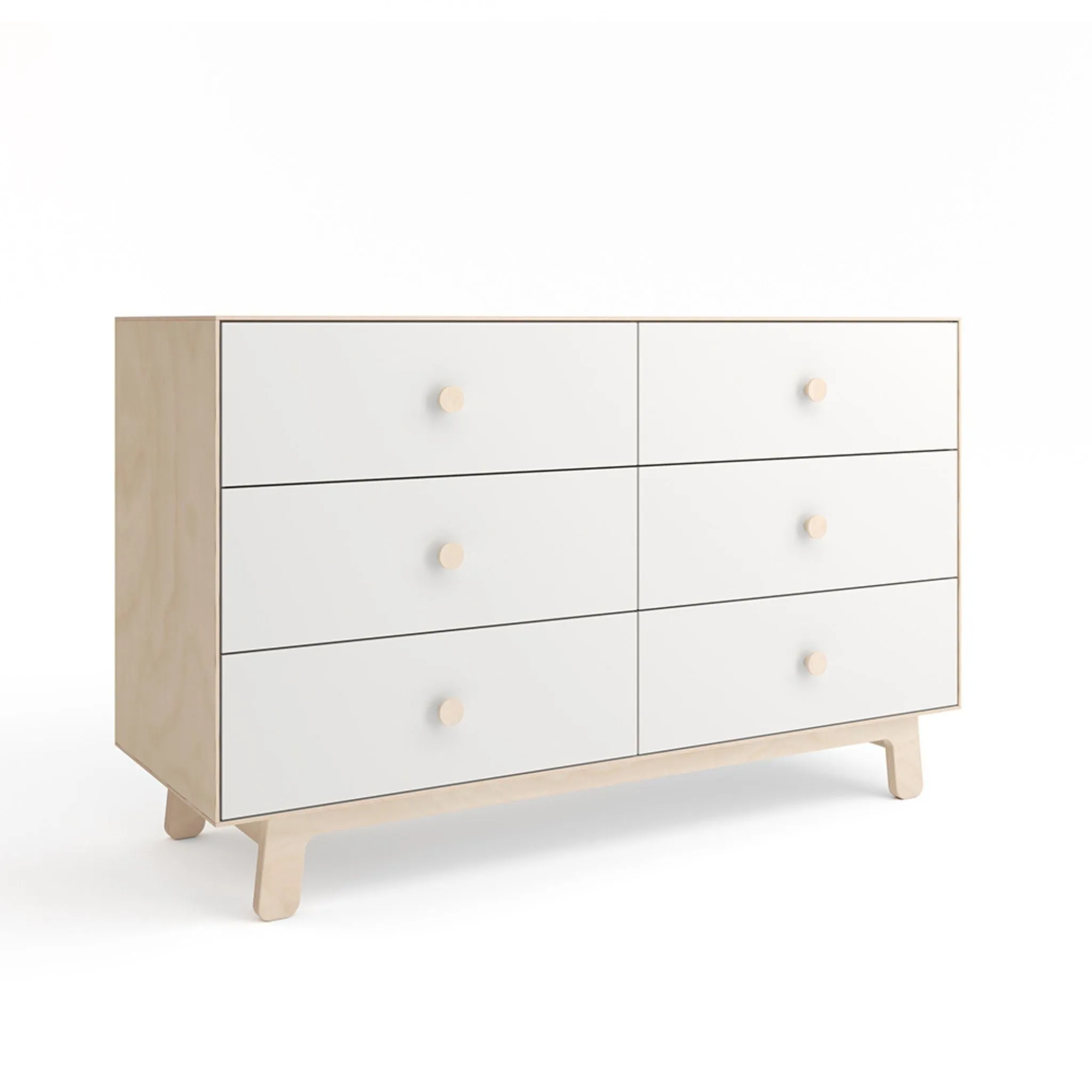 Oeuf NYC Merlin 6 Drawer Dresser Sparrow - White/Birch