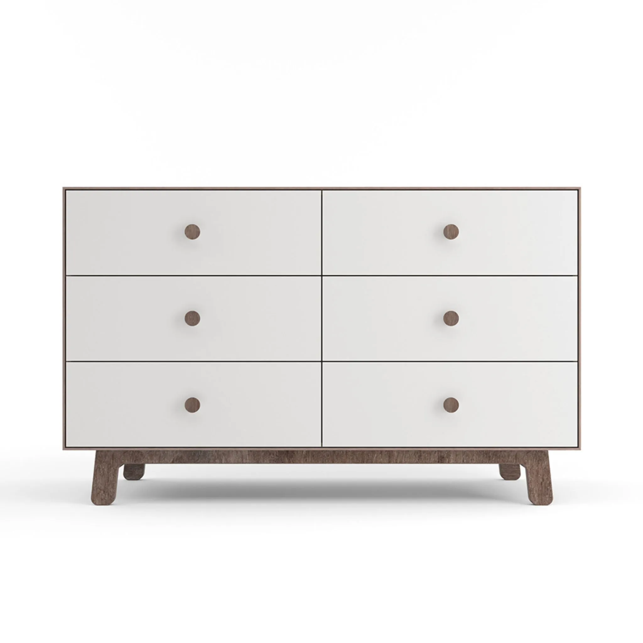 Oeuf NYC Merlin 6 Drawer Dresser Sparrow - White/Walnut