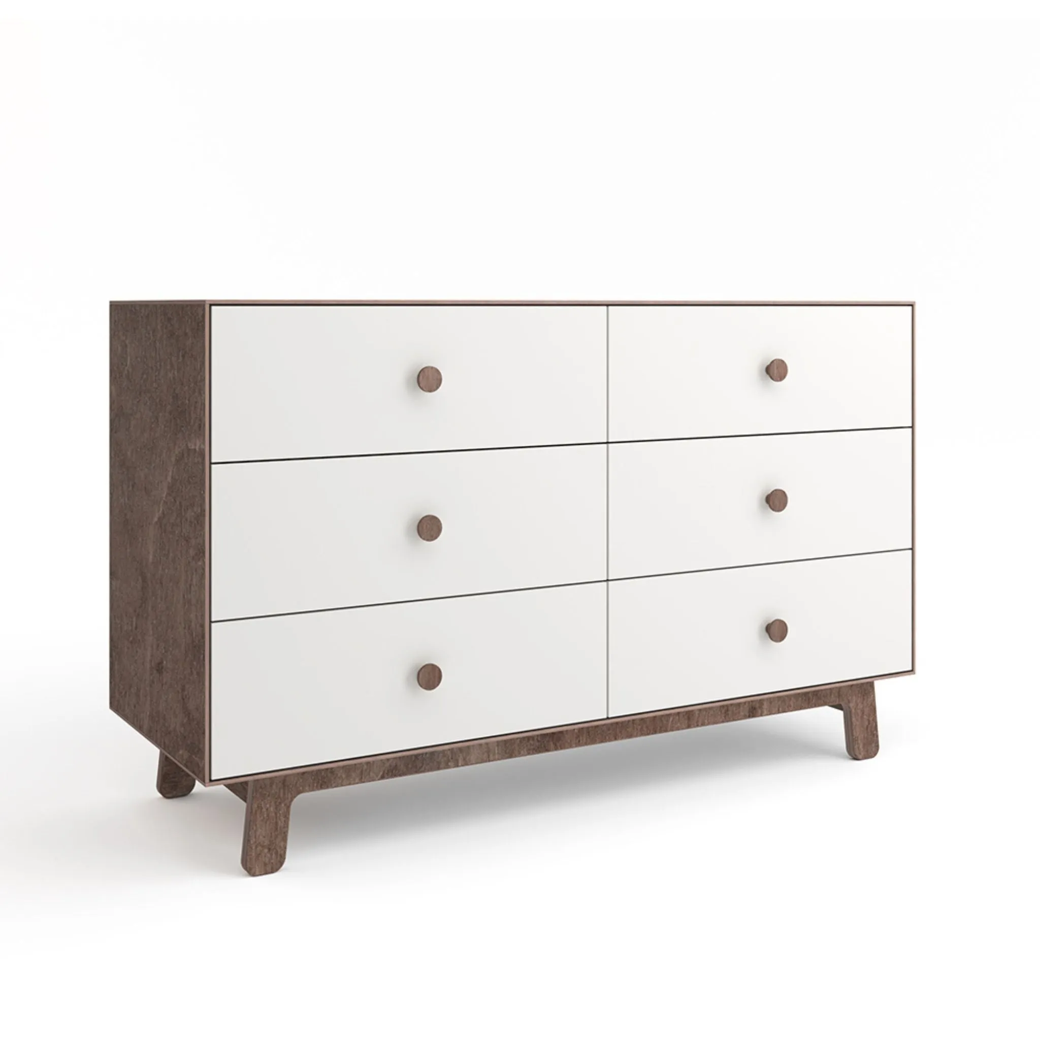 Oeuf NYC Merlin 6 Drawer Dresser Sparrow - White/Walnut