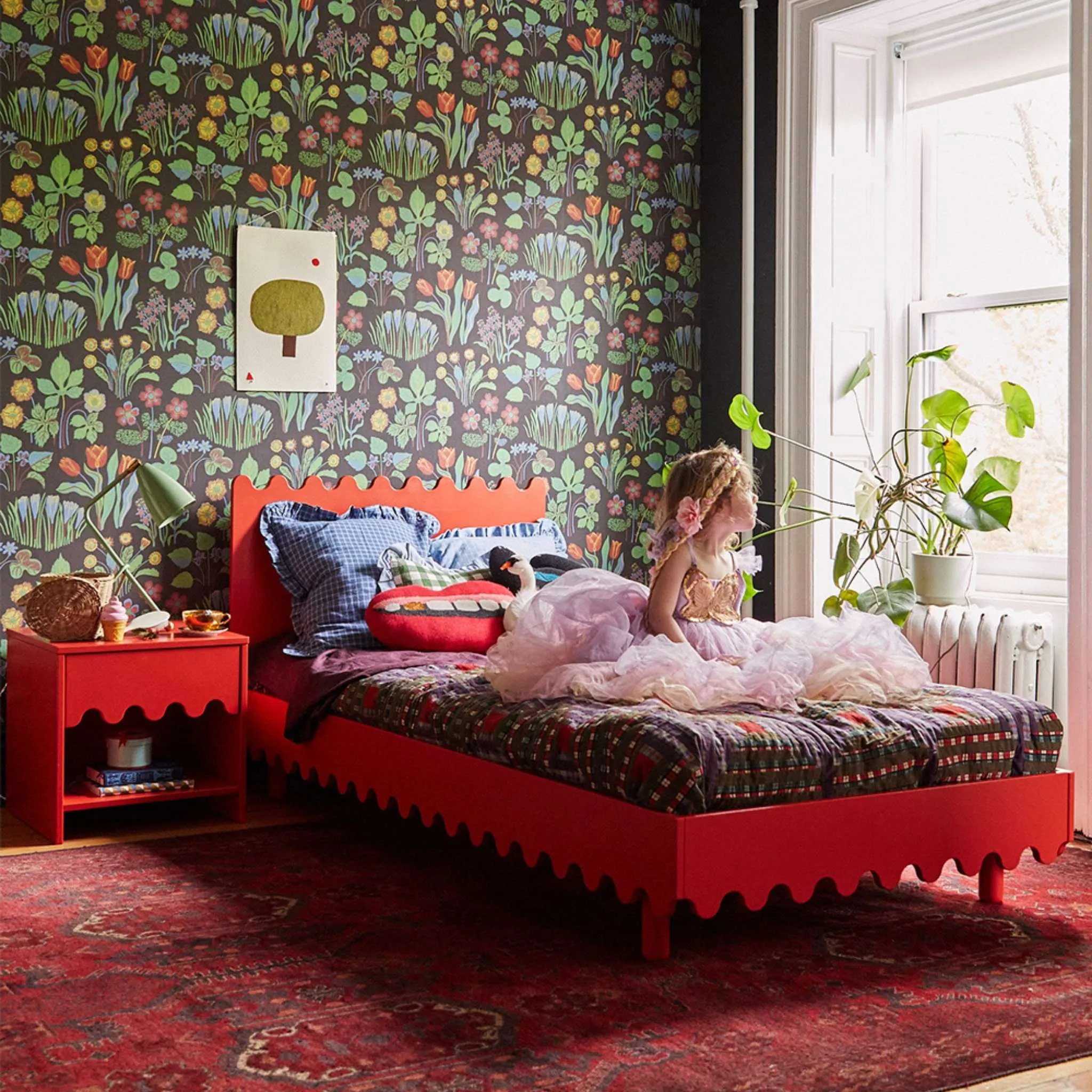 Oeuf NYC Moss Bedside Table - Tomato